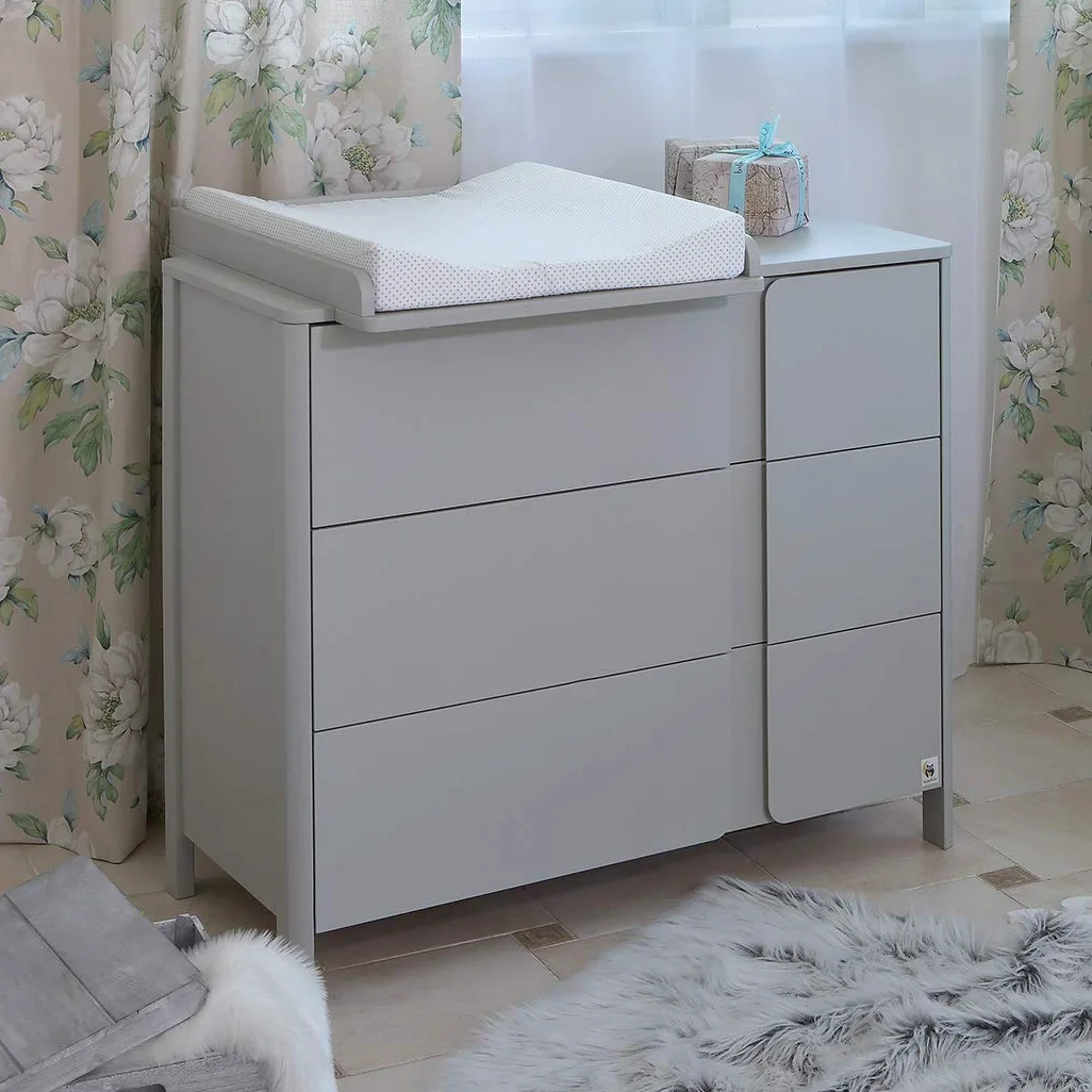 YappyClassic - Cassettiera con fasciatoio, colore: grigio chiaro