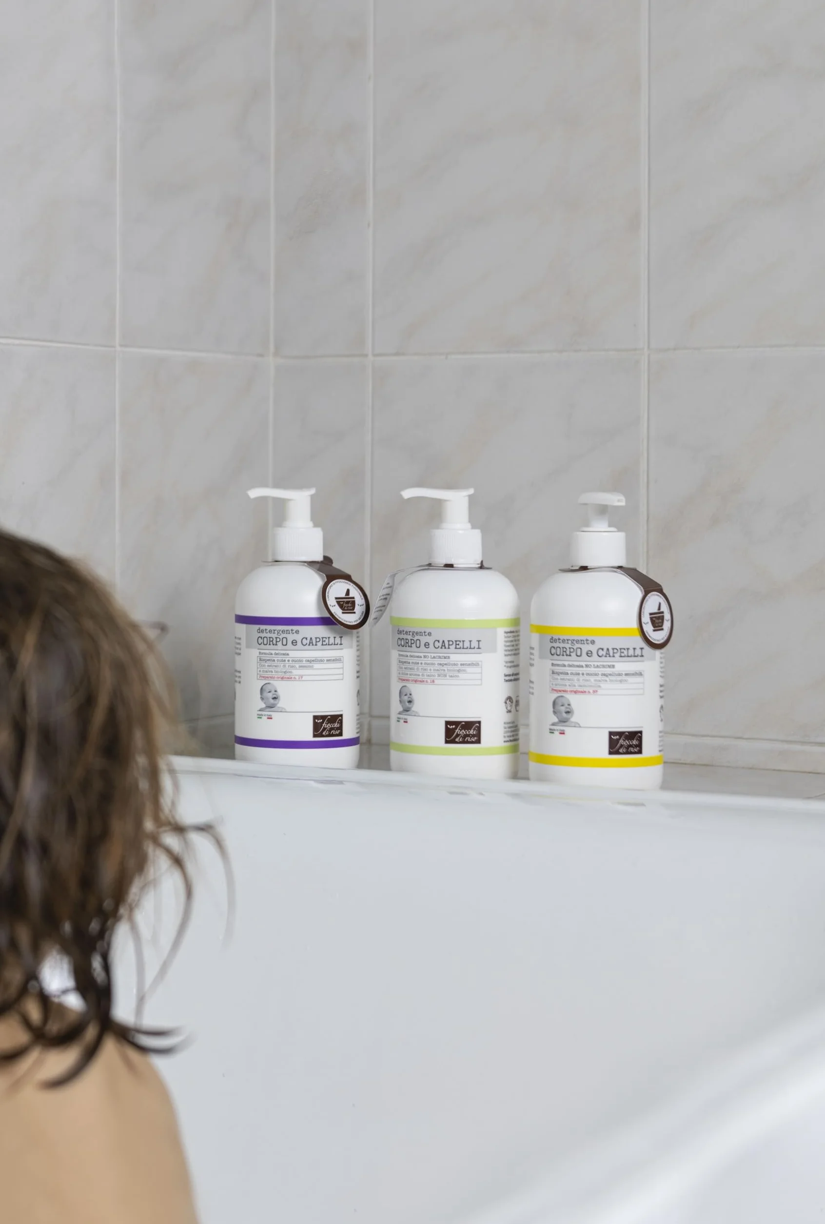 Fiocchi di Riso - Detergente CORPO e CAPELLI TALCO - 400ml - DETERGENZA NEONATI - Rispetta cute e cuoio capelluto sensibili. Pack riciclato