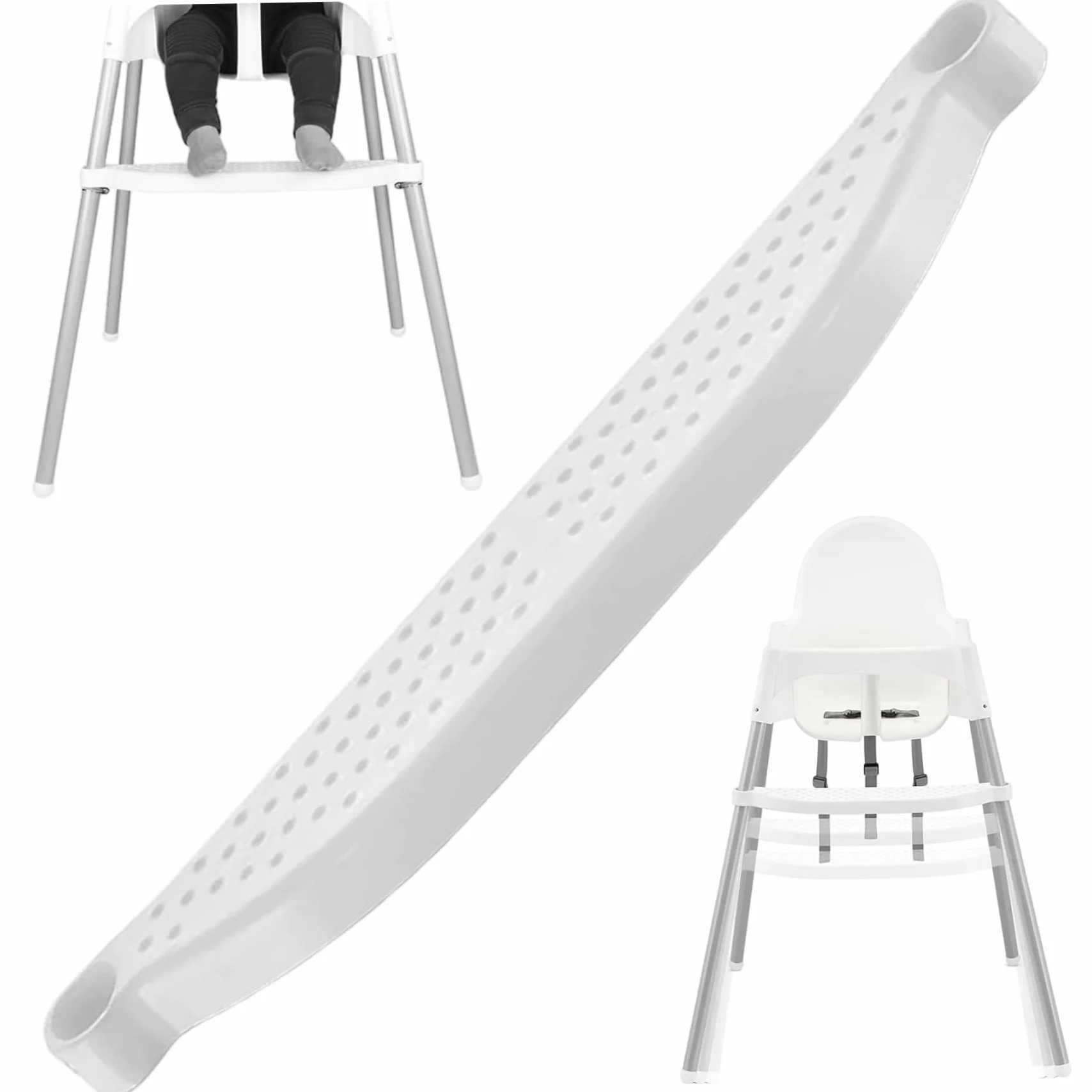Resto del piede per seggiolone, 18x3 non slip regolabile facile installazione di plastica poggiapiedi per seggiolone per bambini con anello di fissaggio portatile robusto e lisci accessori da seggio