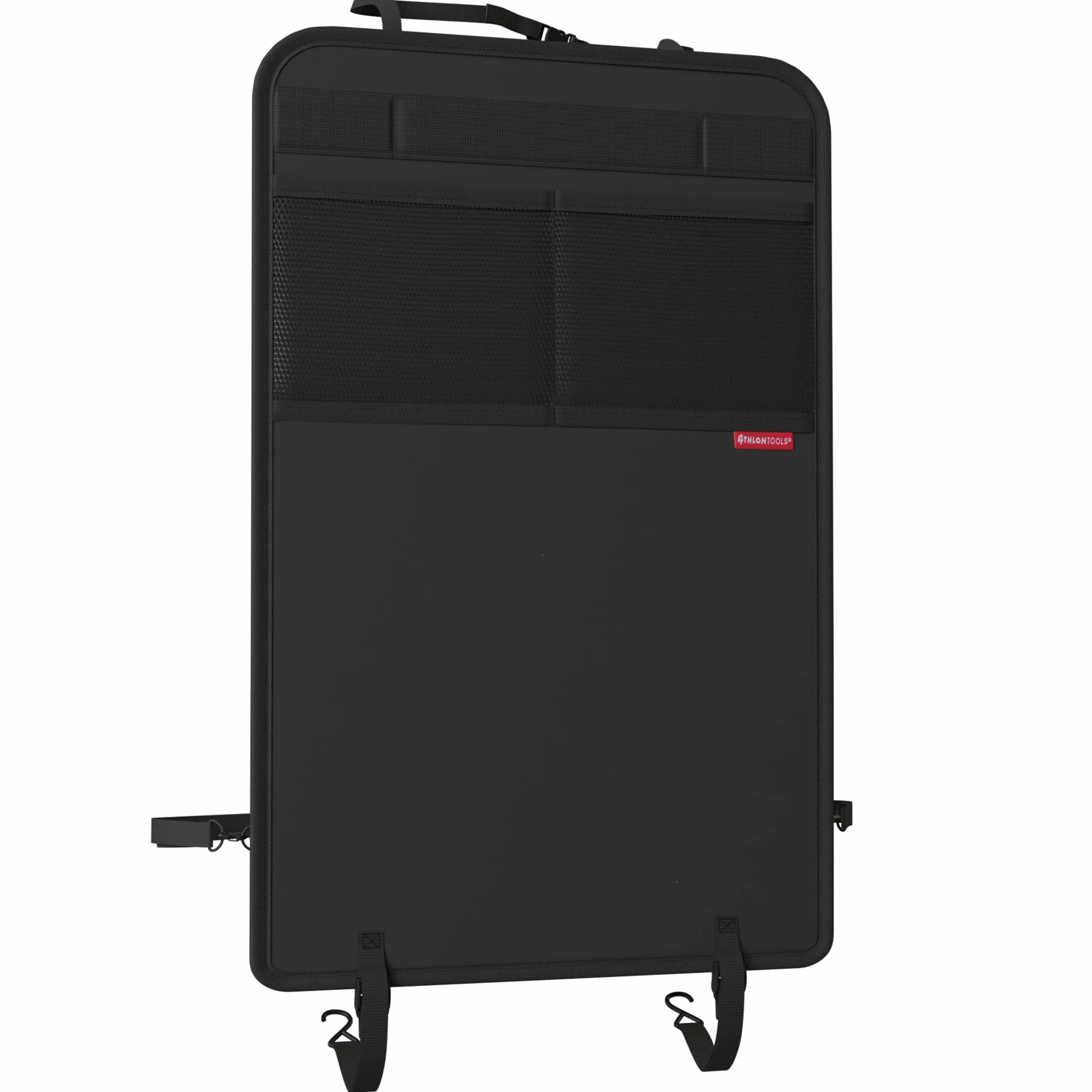 ATHLON TOOLS tappetino di protezione dello schienale rivestito, tappetino di protezione dello schienale dell'auto - con tasche in rete - repellente allo sporco