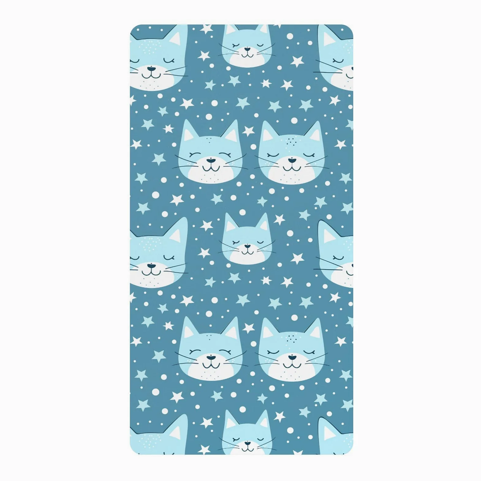 Blue Cats Stars Lenzuola per culla in cotone ultra morbido per lettino per bambini per la cameretta dei bambini, confezione da 1