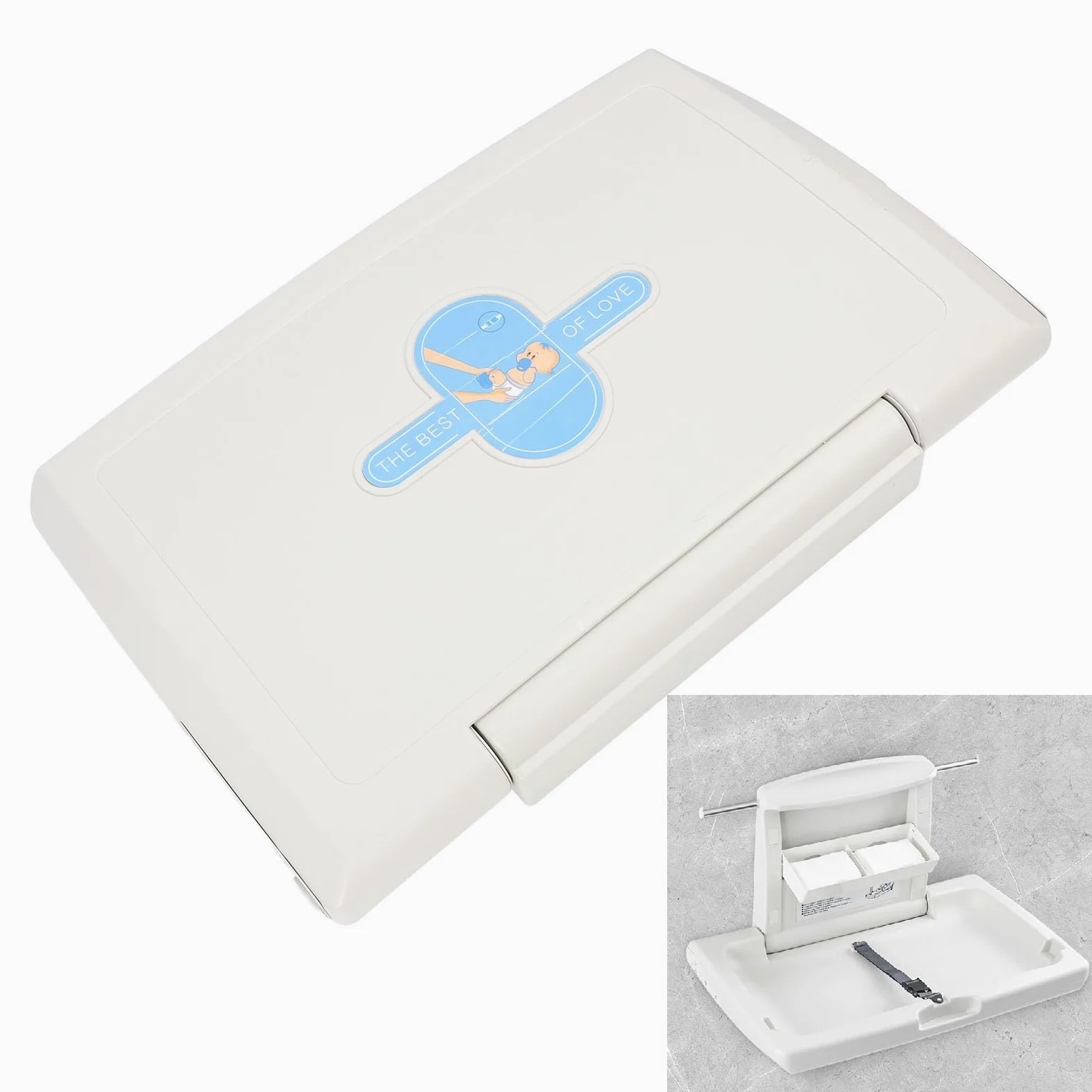 Fasciatoio per Bambini, Fasciatoio Portatile con Cinghia di Sicurezza, Ganci per Scatole per Fazzoletti, per Fasciatoio da Viaggio per Bambini, Fasciatoio Pieghevole per