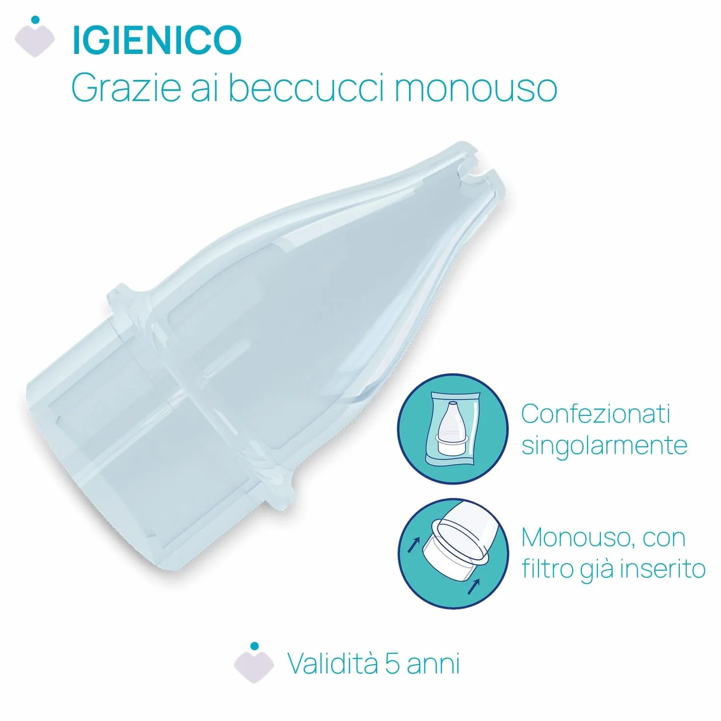 Chicco PhysioClean Kit Aspiratore Nasale Neonato 0m+, Soluzione Igiene Nasale, Forma Ergonomica Antiscivolo, Beccucci Morbidi e Flessibili, Include Filtro Assorbente e Pratica Bustina Richiudibile