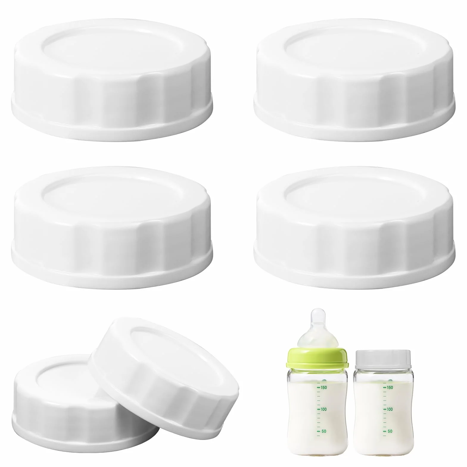 Biberon MAM 6-18 mesi: set di 6 tappi da viaggio in silicone bianco, a prova di perdite e facili da pulire