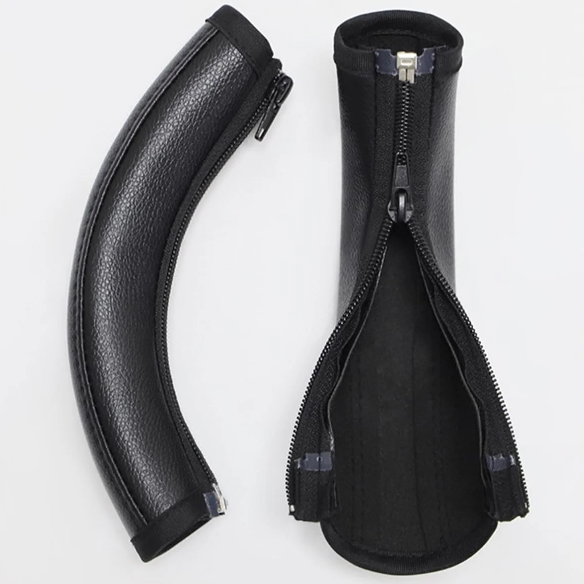 Copertura per maniglia del passeggino compatibile con YOYO3 Paraurti per passeggino Accessori con cerniera aperta, pelle vegana, nera