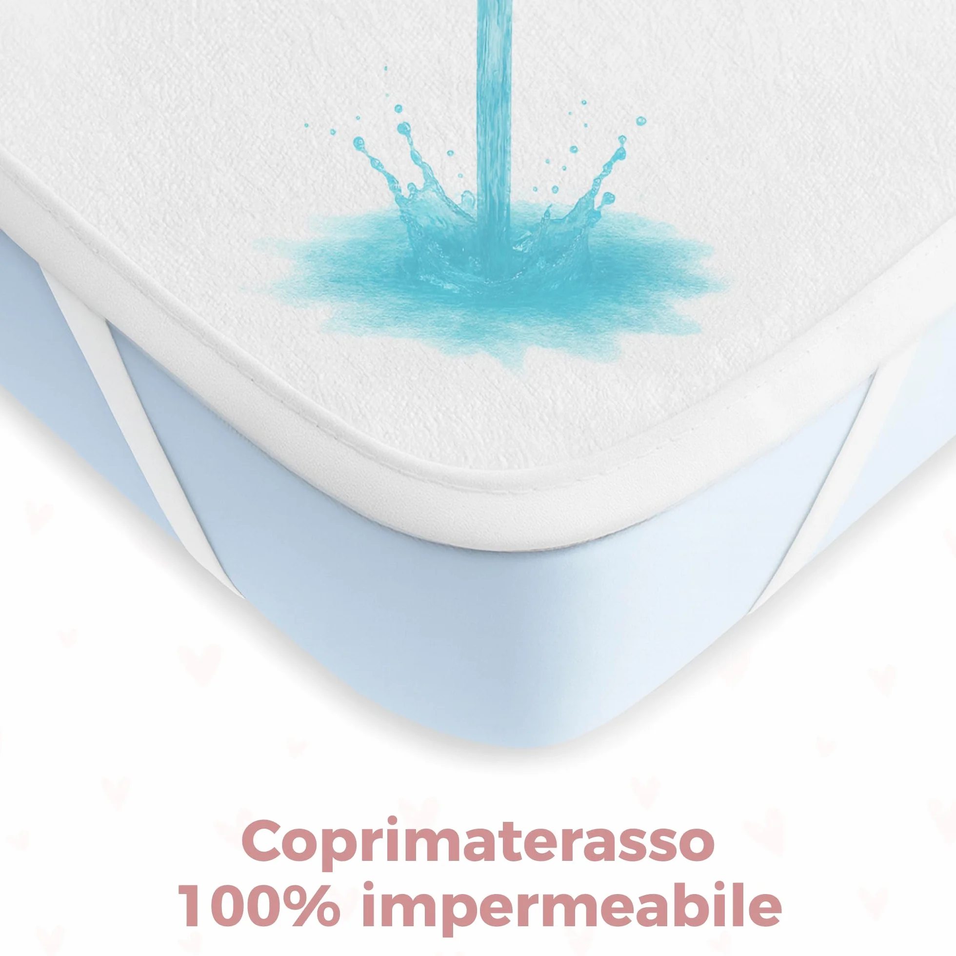 Dreamzie 2 Lenzuola culla Neonato + 1 Coprimaterasso Impermeabile Lettino con Elastico - 100% Cotone Per Culla Co-sleeping, Lettino - 50x83 cm Heart