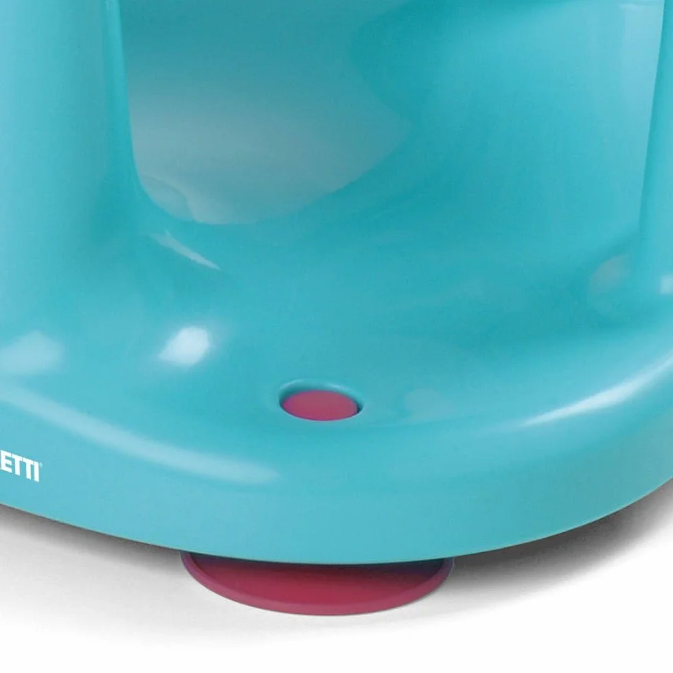 Foppapedretti Seggiolino Da Bagno Tuffetto ,30x38.5x24.5 cm, per Bambini fino a 13 Kg, Dotato di davanzalino con giochini e pompetta spruzza acqua, Bracciolo di protezione, Arancio Azzurro