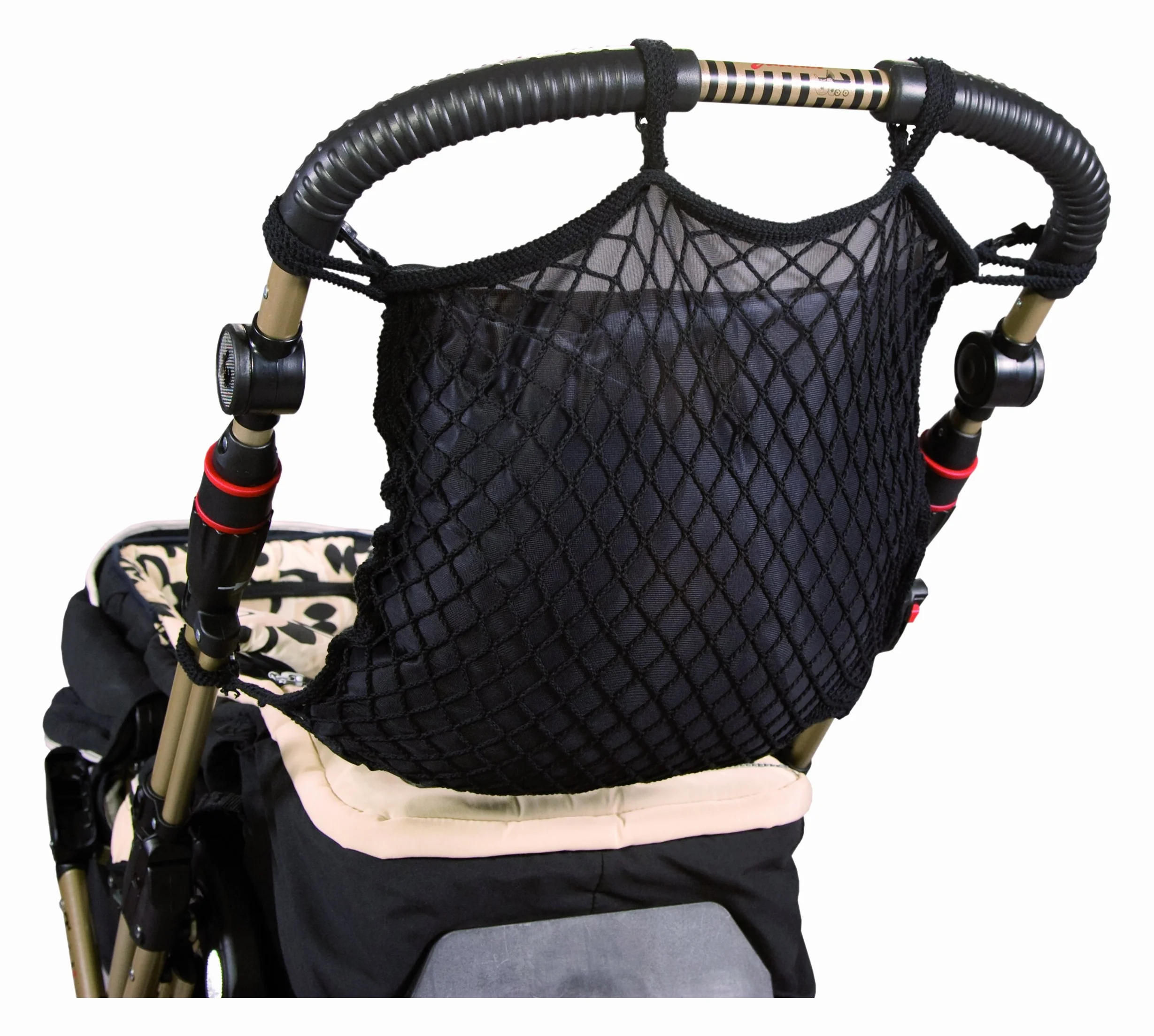 sunnybaby 19275 - Rete per la spesa, rete universale per passeggini e passeggini | con pratico schermo per la privacy/fodera interna | chiusura di ancoraggio universale - colore: nero | qualità: prodotta in Germania