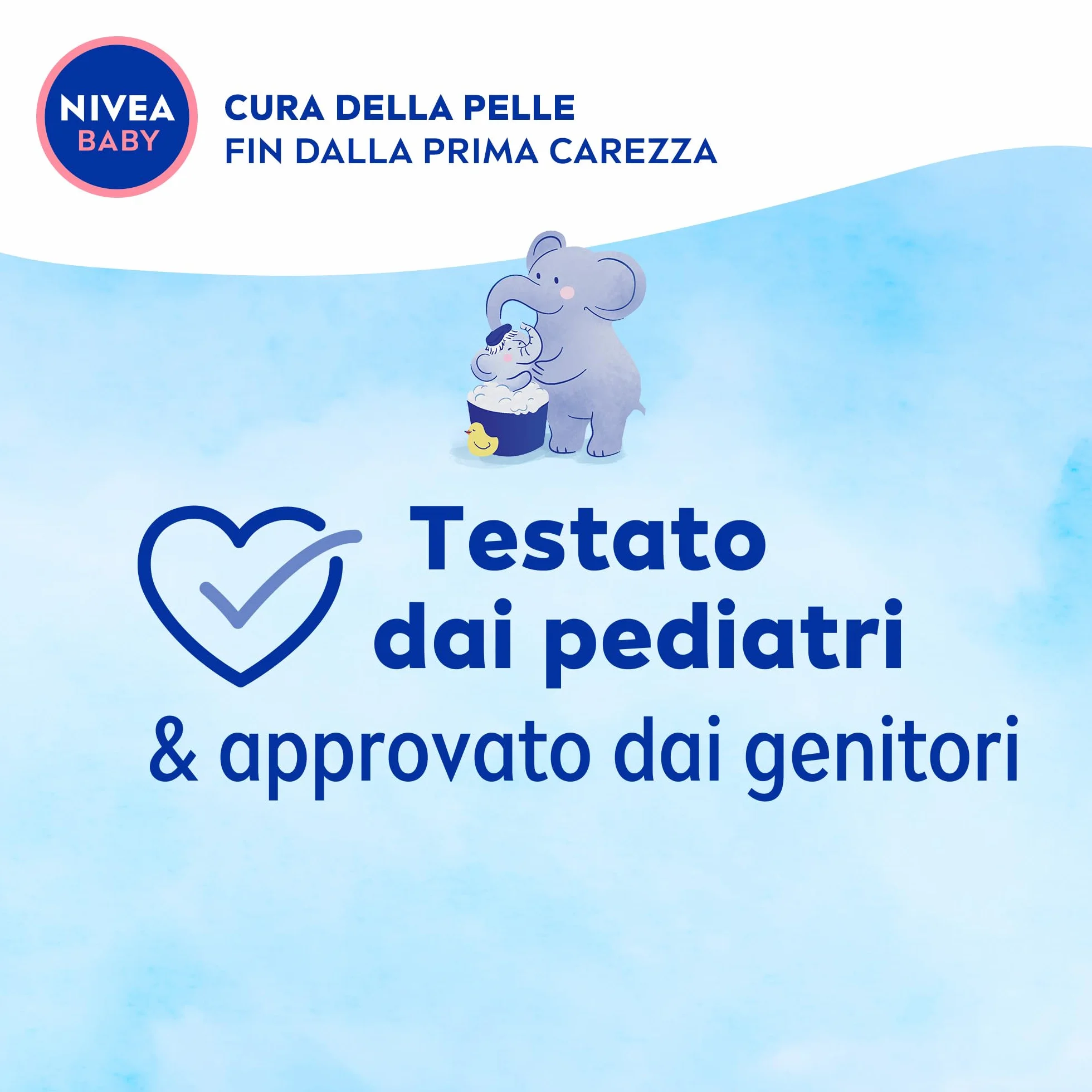NIVEA BABY Gel Doccia dai Capelli ai Piedini 500ml, Bagnoschiuma bambini per pelle e capelli morbidi e puliti, Bagnoschiuma neonato con protezione no lacrime, Shampoo bambini idratante ed emolliente