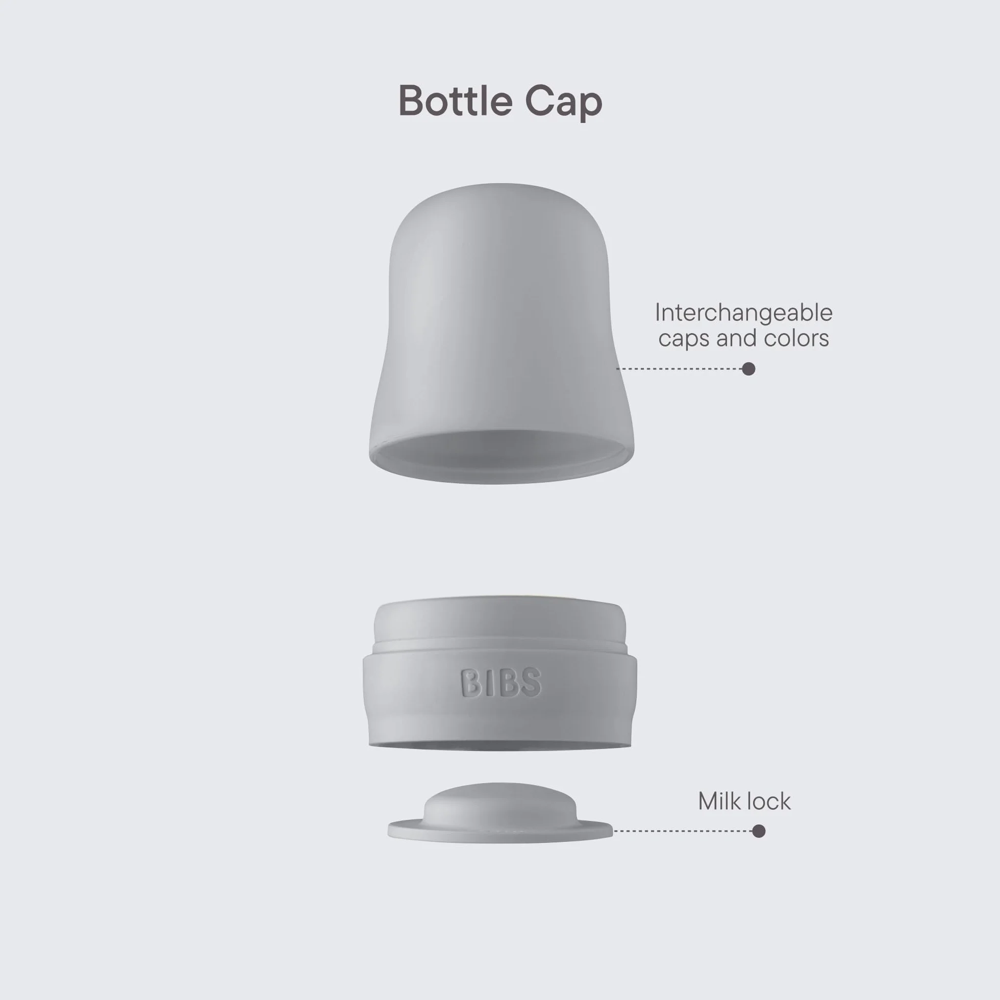 Set di tappi per biberon BIBS - Senza BPA, include tappo, chiusura di sicurezza e tappo a vite - Compatibile con i biberon BIBS (acquistabili separatamente) - Woodchuck