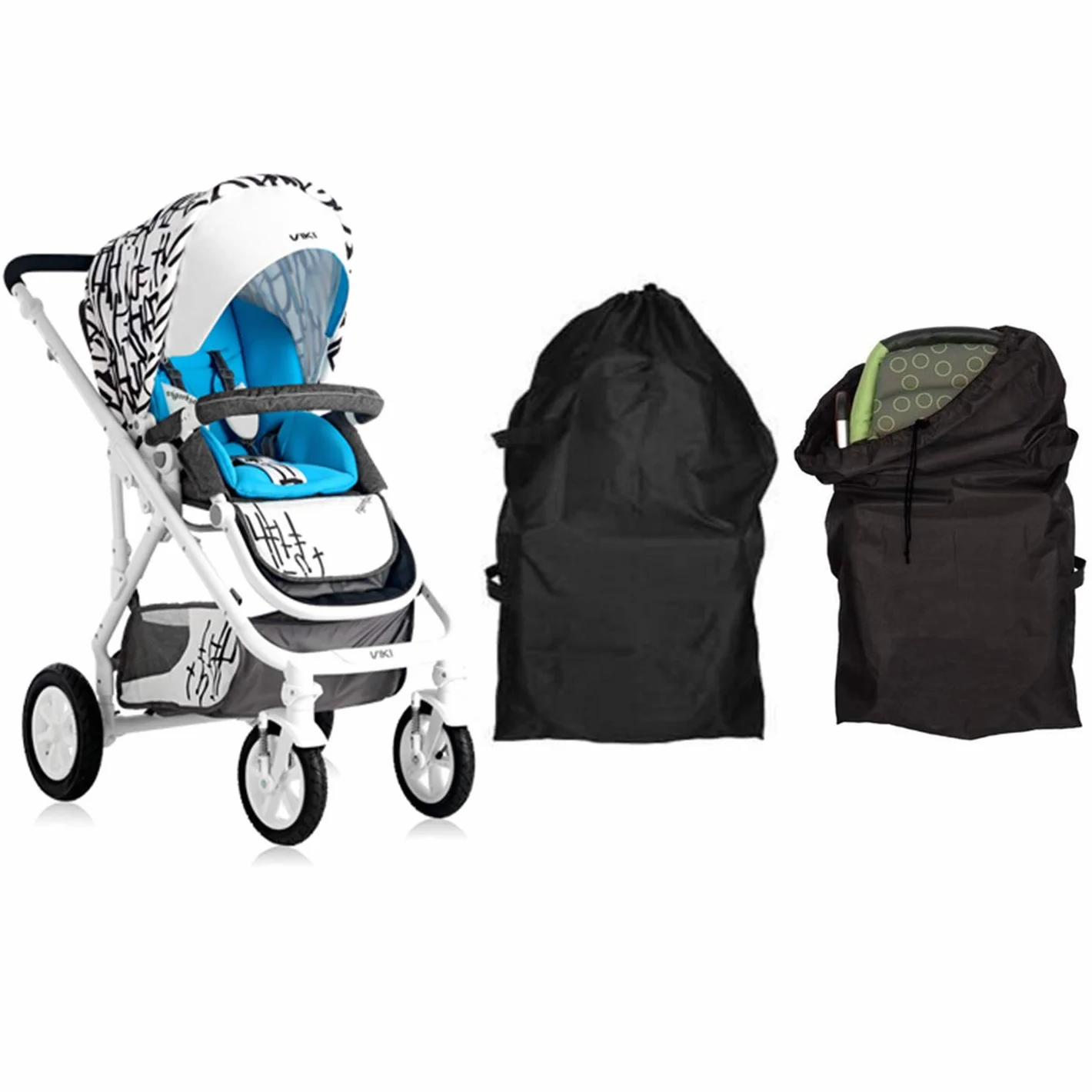 Borsa per Trasporto Passeggino,Borsa da Viaggio per Passeggino Impermeabile,per Aereo,Outdoor,Viaggio,Nero
