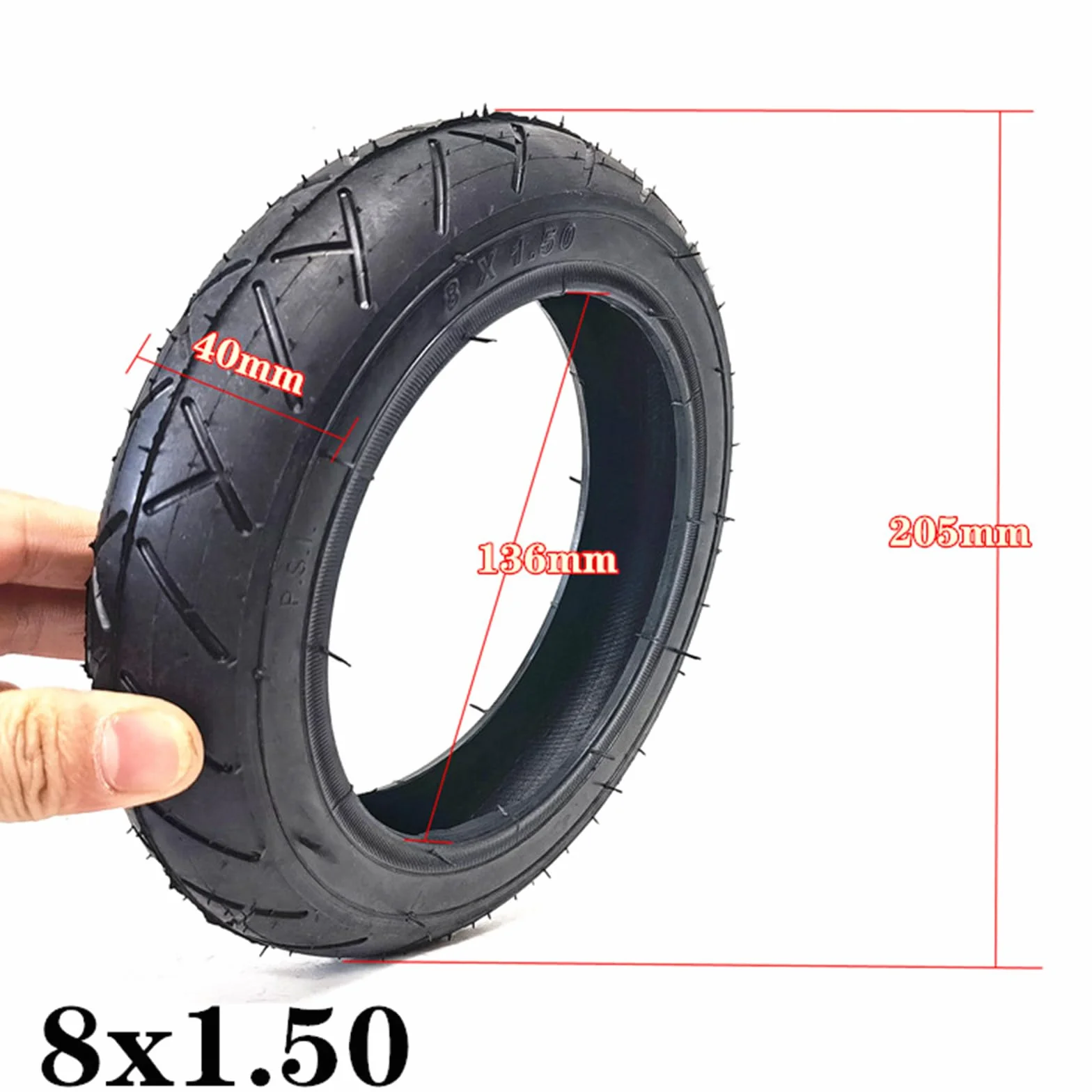Pneumatici Interni ed Esterni Addensati 8x1,50, per Parti Di Ricambio per Pneumatici per Passeggino/Carrozzina/Passeggino da 8 Pollici