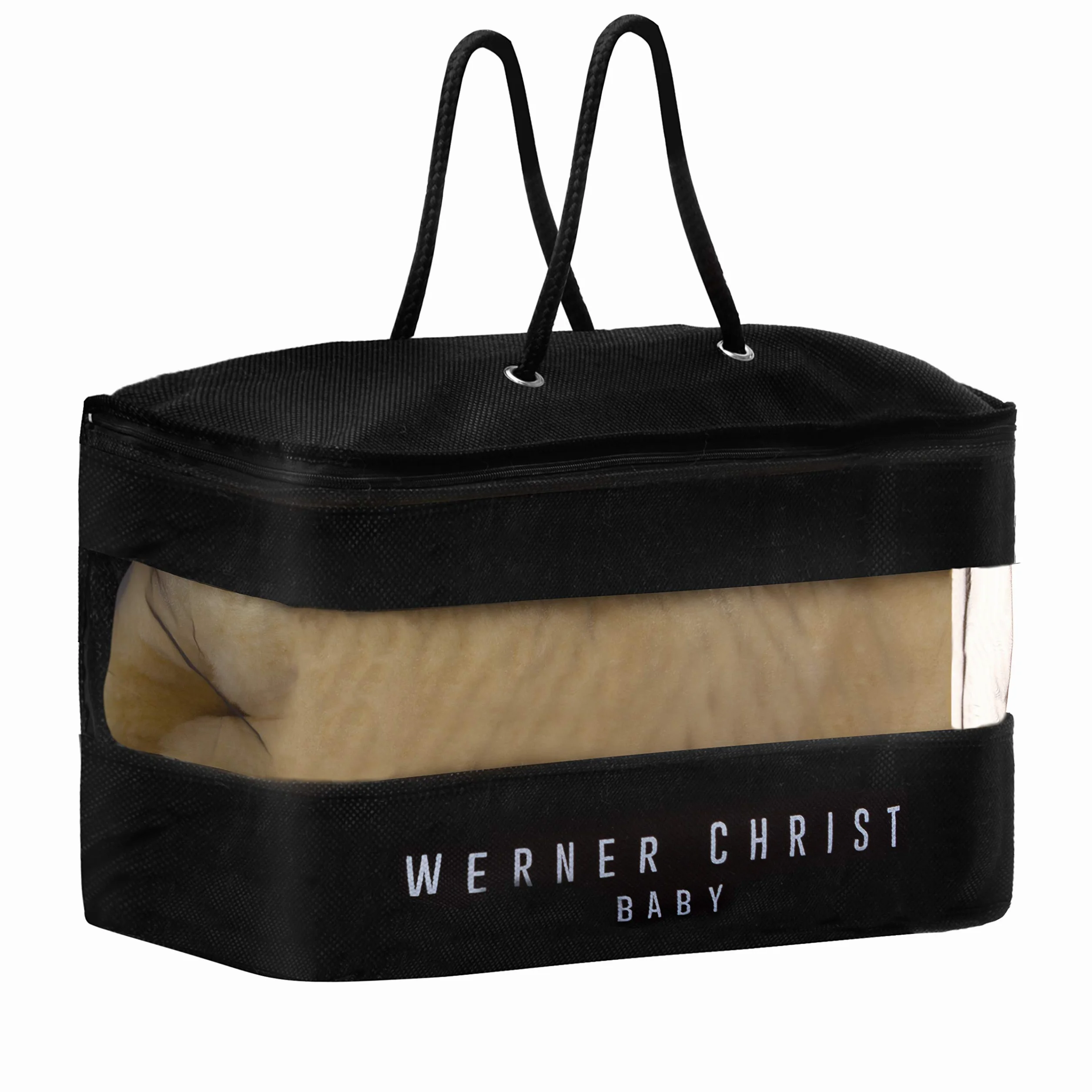 Pelle di agnello medico WERNER CHRIST BABY - pelle di pecora naturale non rasata (qualità tedesca), per neonati, decorativa, coprisedili, runner, tappeti. Lunghezza +/- 65 cm, beige-oro