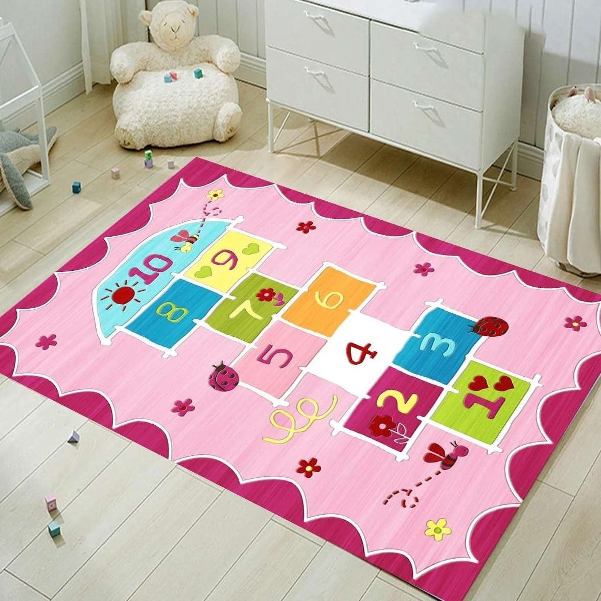 Tappeto educativo per bambini, per sala giochi,tappetino da gioco per bambini per camera da letto, con retro in gomma antiscivolo(100×160cm)