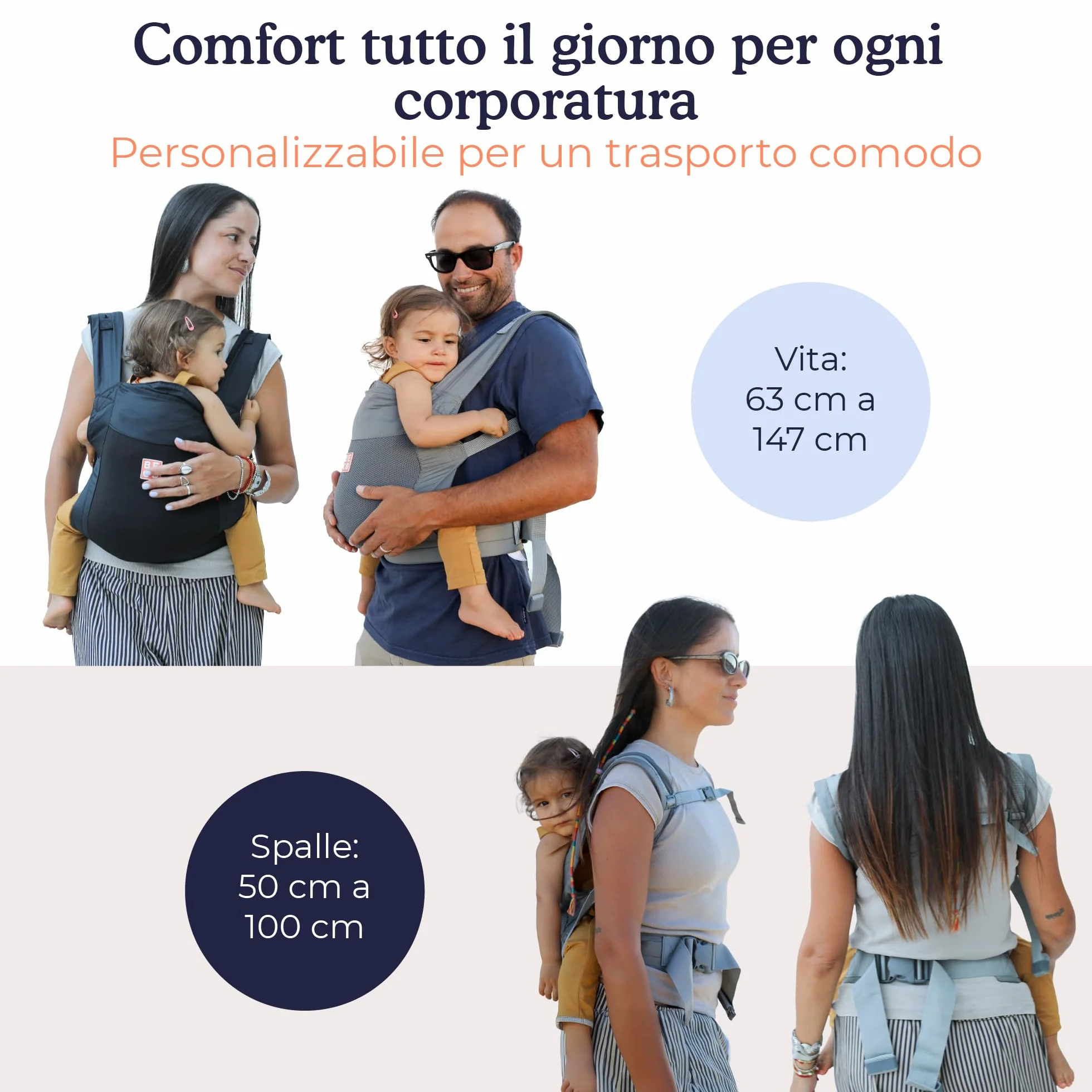 Beco Fly Ultralite Marsupio Neonati e Bambini – Compatto, Pieghevole e Leggero – Con Borsa da Trasporto, Posizione a "M" Ergonomica, Fronte Mamma e Zaino (7–20 kg) - Grigio