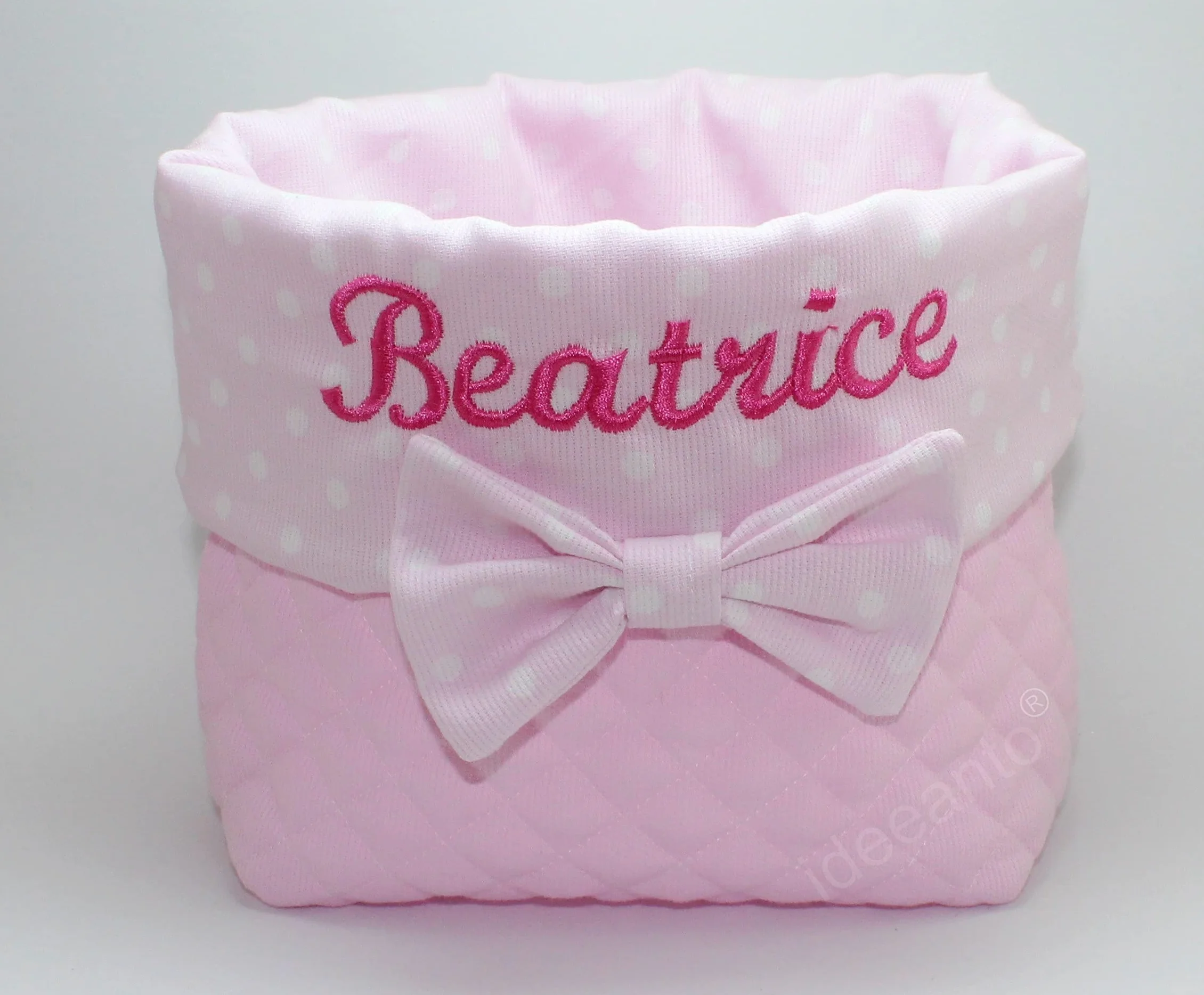 Cesto Nascita Porta prodotti porta oggetti neonato personalizzato con il nome ricamato del tuo bambino/a Made in Italy