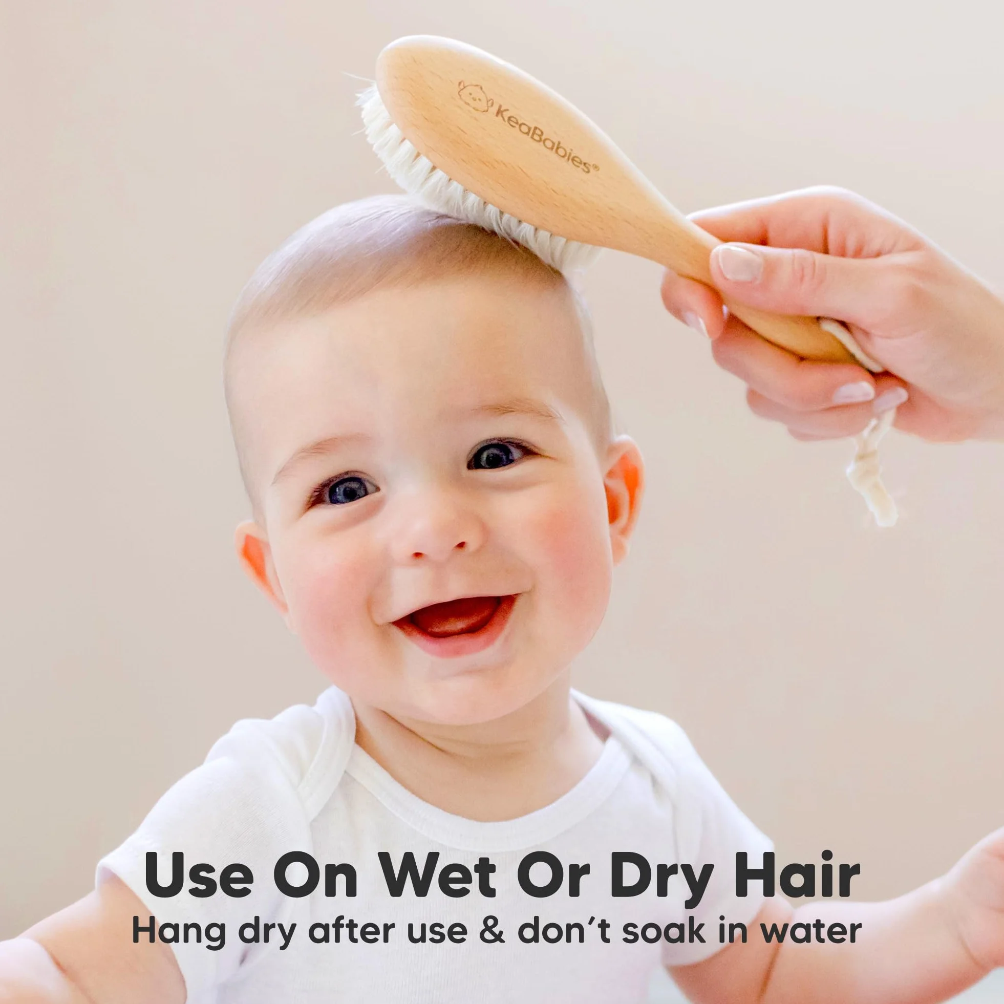 Spazzola Per Capelli Per Neonati per Neonato - Culla in legno naturale con setole morbide di capra - Kit pettine per spazzola per capelli perfetto per la cura del cuoio capelluto per piccoli, bambini