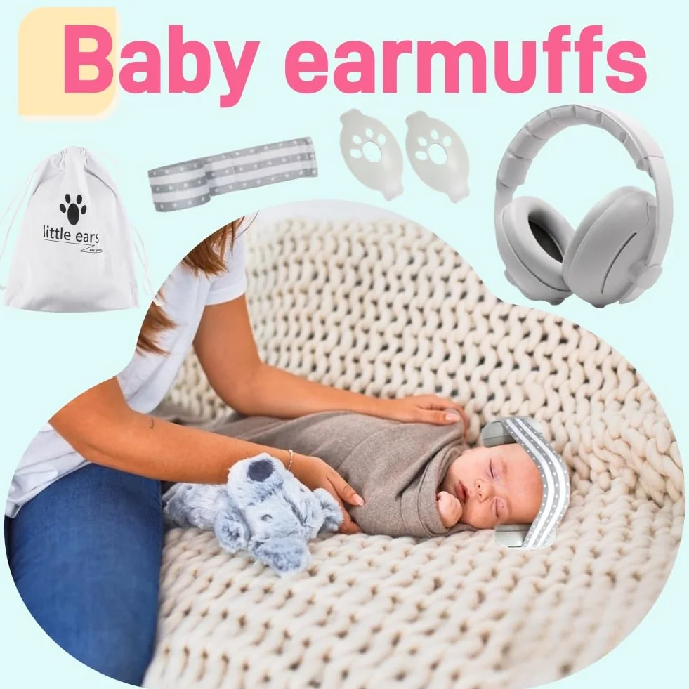 2 in 1 Cuffie Antirumore Neonato,Cuffie Antirumore,Cuffie Antirumore Bambini,Protettori Acustici per Neonati,Cuffie Antirumore Neonato Riduzione,Protezioni Acustiche per Bambini