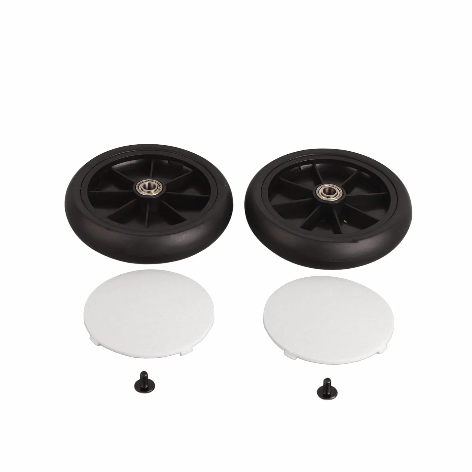 GOTOTOP Ruota per Passeggino, Set Ruote Anteriori e Posteriori in Gomma, Girevole 360 Gradi, Resistente all'Usura, Compatibile con Yoya Vovo, con Attrezzi di Montaggio