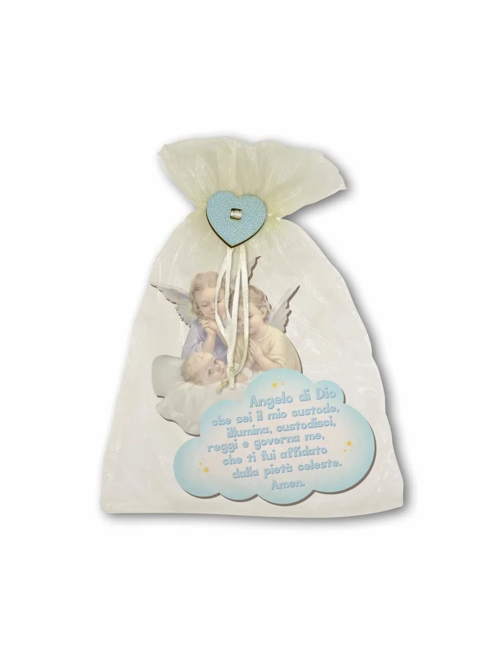 Fratelli Bonella | Quadro in legno del Bambino in culla Vegliato da due Angeli per Bambino con preghiera Angelo di Dio 11x14 cm | Made in Italy