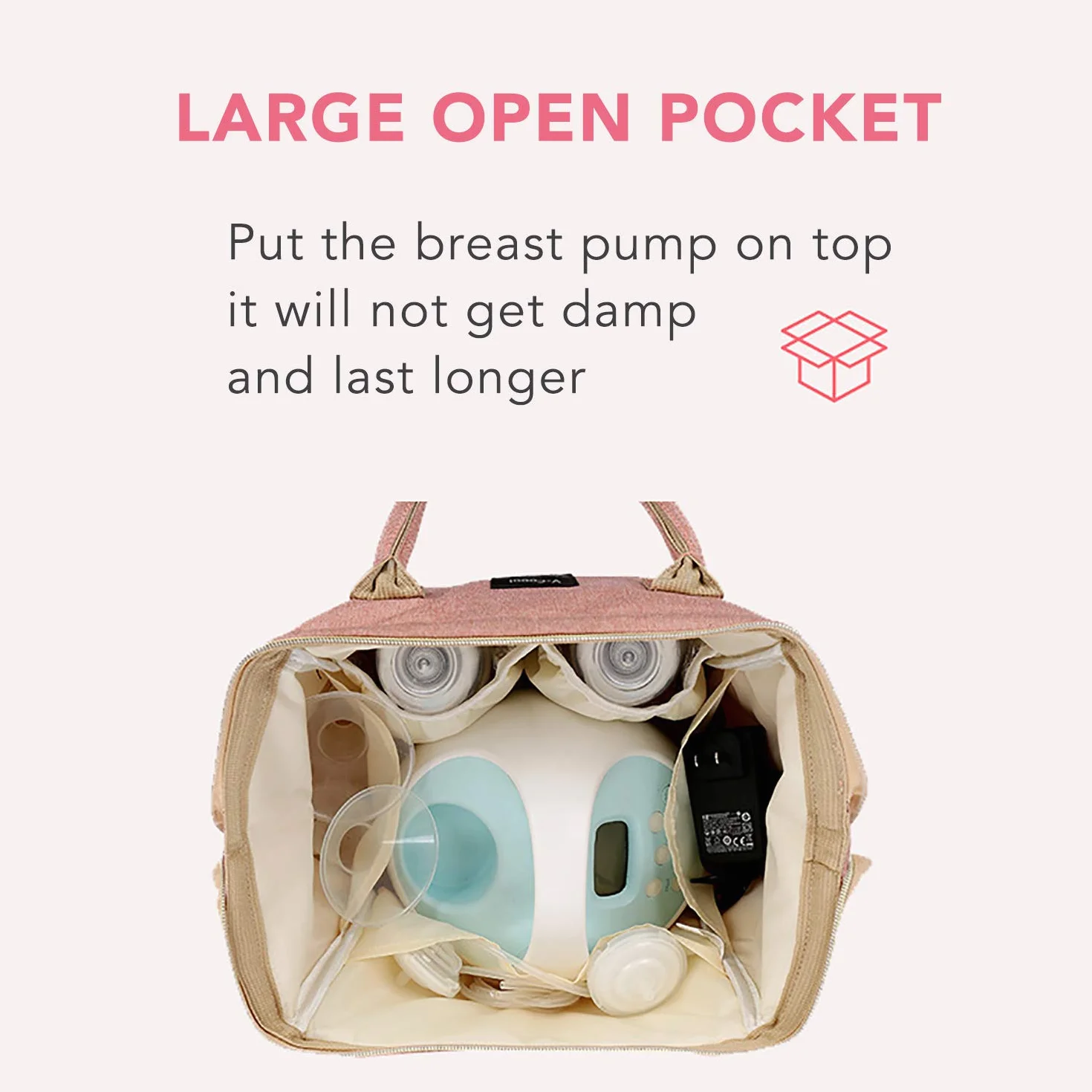Zaino Mamma Borsa Termica per Biberon PortaBiberon Isotermico Zaino Impermeabile, 2 Pacchi di Ghiaccio inclusi