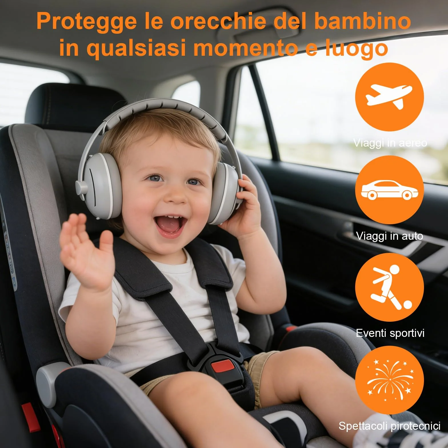 2 in 1 Cuffie Neonato Antirumore 25dB Protettori Acustici per Neonati Cuffie Antirumore Neonato,Archetto Regolabile,Protezione Acustica Ideale per Neonati Fino a 48 Mesi