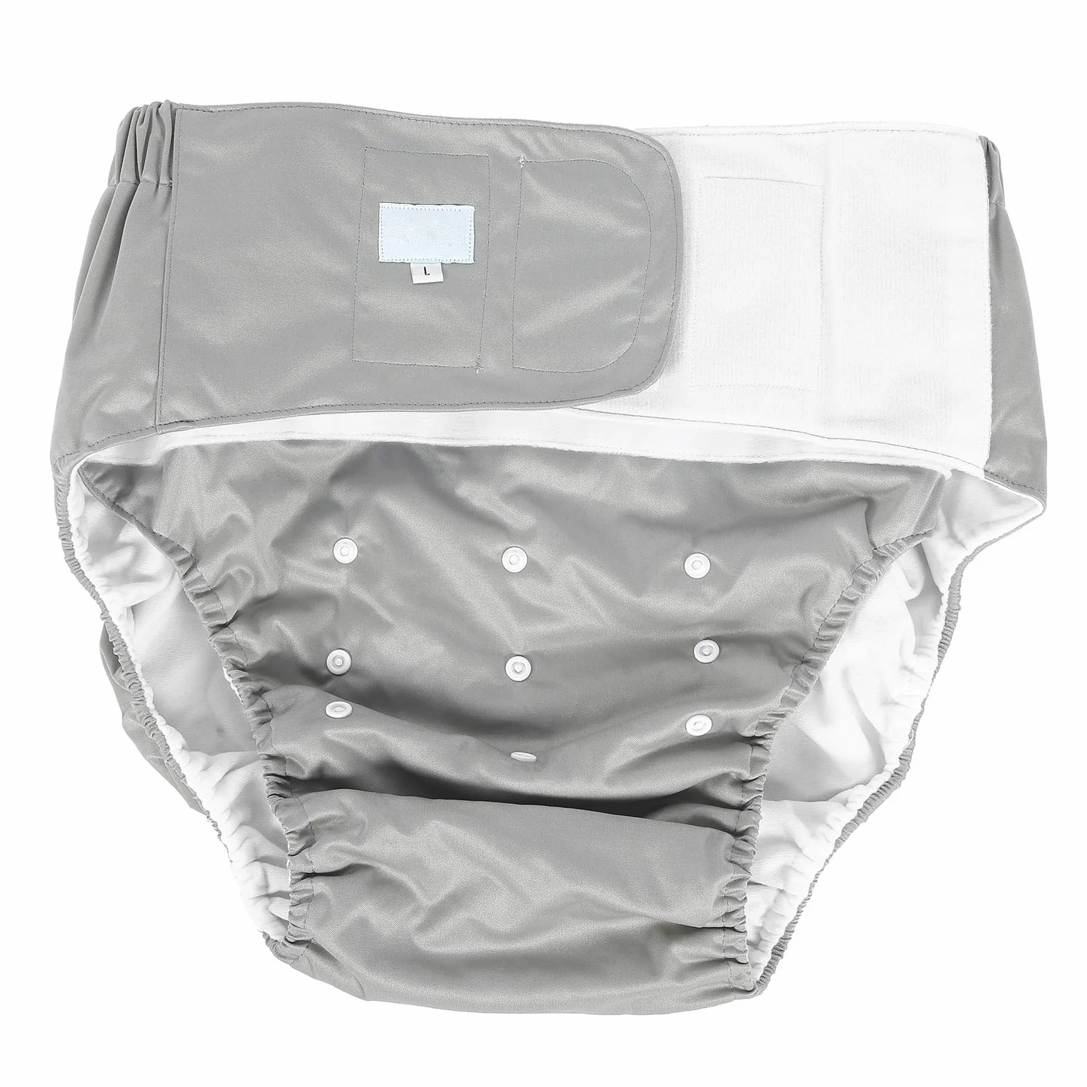 Pannolini per adulti, pantaloni per pannolini per incontinenza per adulti, articoli per l'igiene dell'incontinenza pannolino lavabili, riutilizzabili e regolabili per anziani(Grigio)