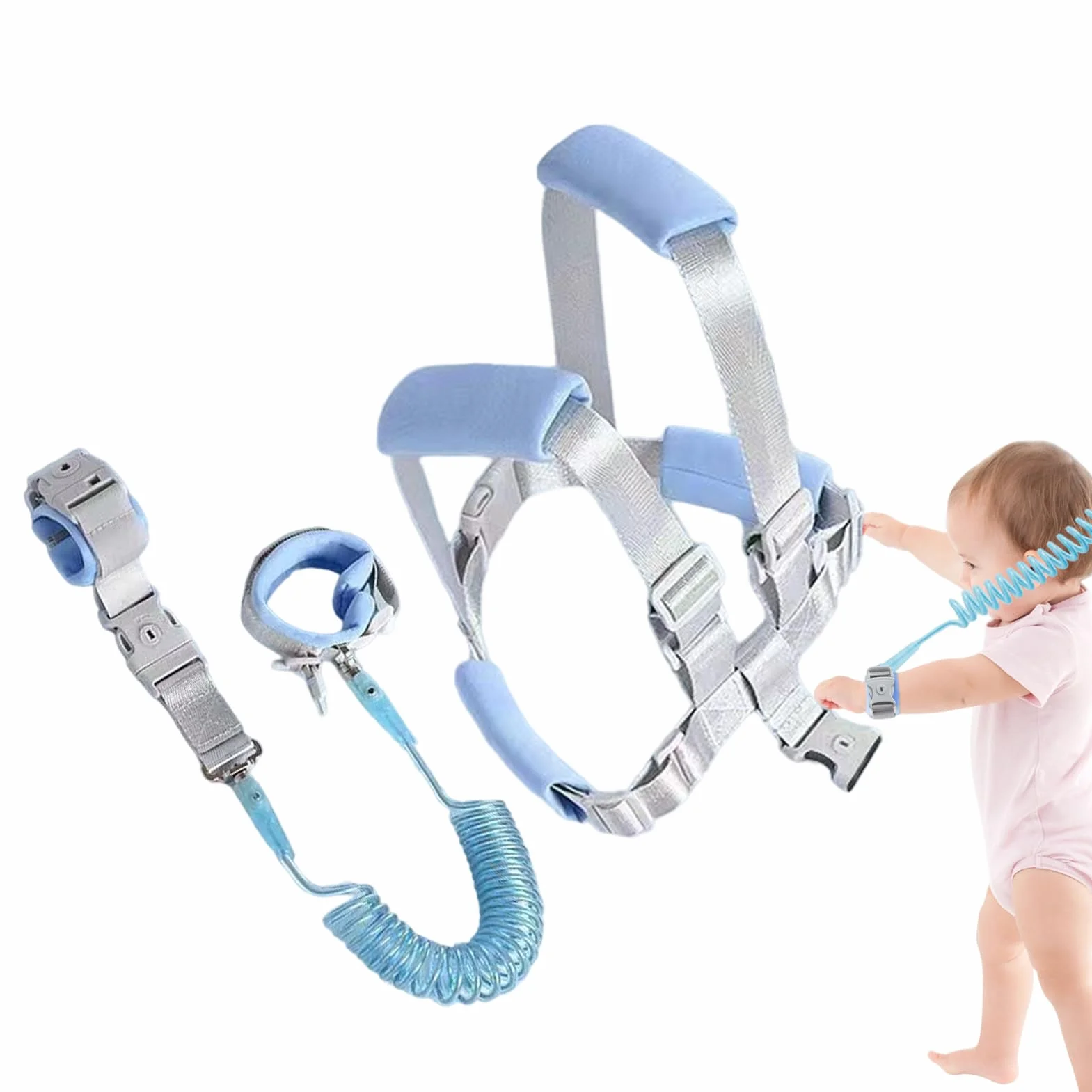 Imbracatura Di Sicurezza Per Bambini - Si Al Buio 3 1 Imbracature Per Bambii Con Guinzaglio, Cinturini Per Polsi | Cinture Anti-smarrimento Per L'assistente Alla Camminata Del Bambino. Il Br