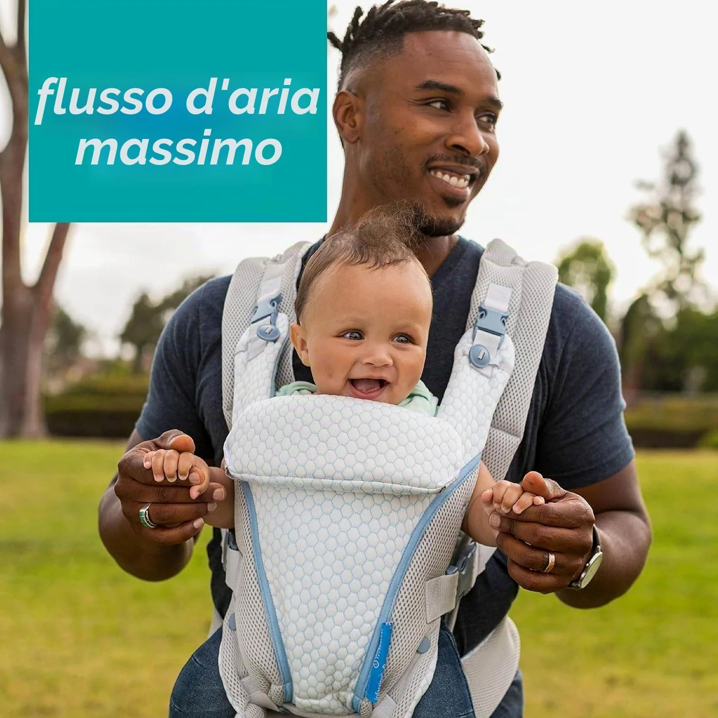 Infantino Staycool - Marsupio convertibile 4 in 1, comoda tasca portaoggetti, design ergonomico, adattabile per gli anni, legame a mani libere per neonati e bambini da 3,63 a 18,14, grigio