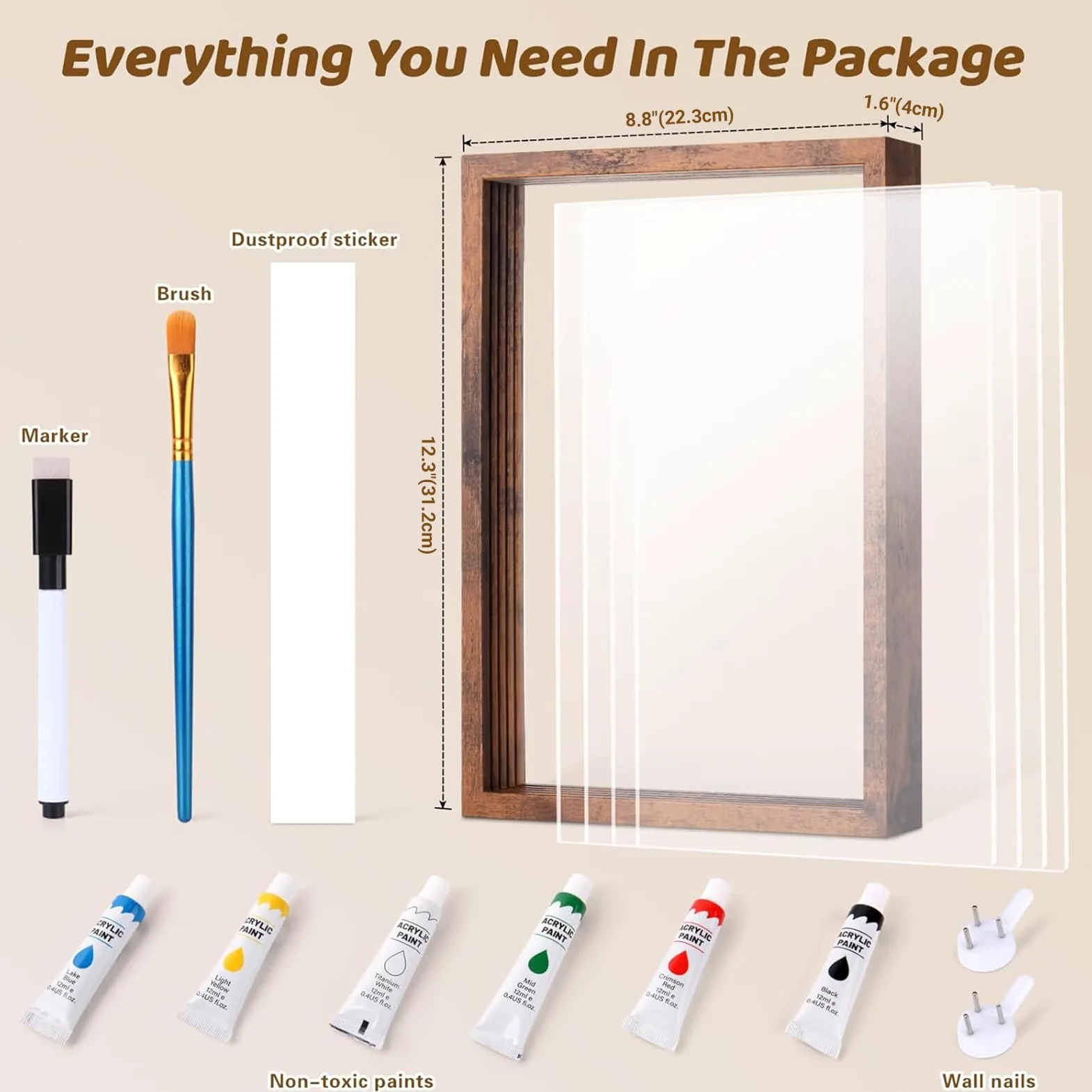 Kit per impronte di mani, cornice per ricordi fai da te, kit di ornamenti per stampe a mano, regali di famiglia per nonni, neogenitori, festa della mamma, festa del papà, compleanno