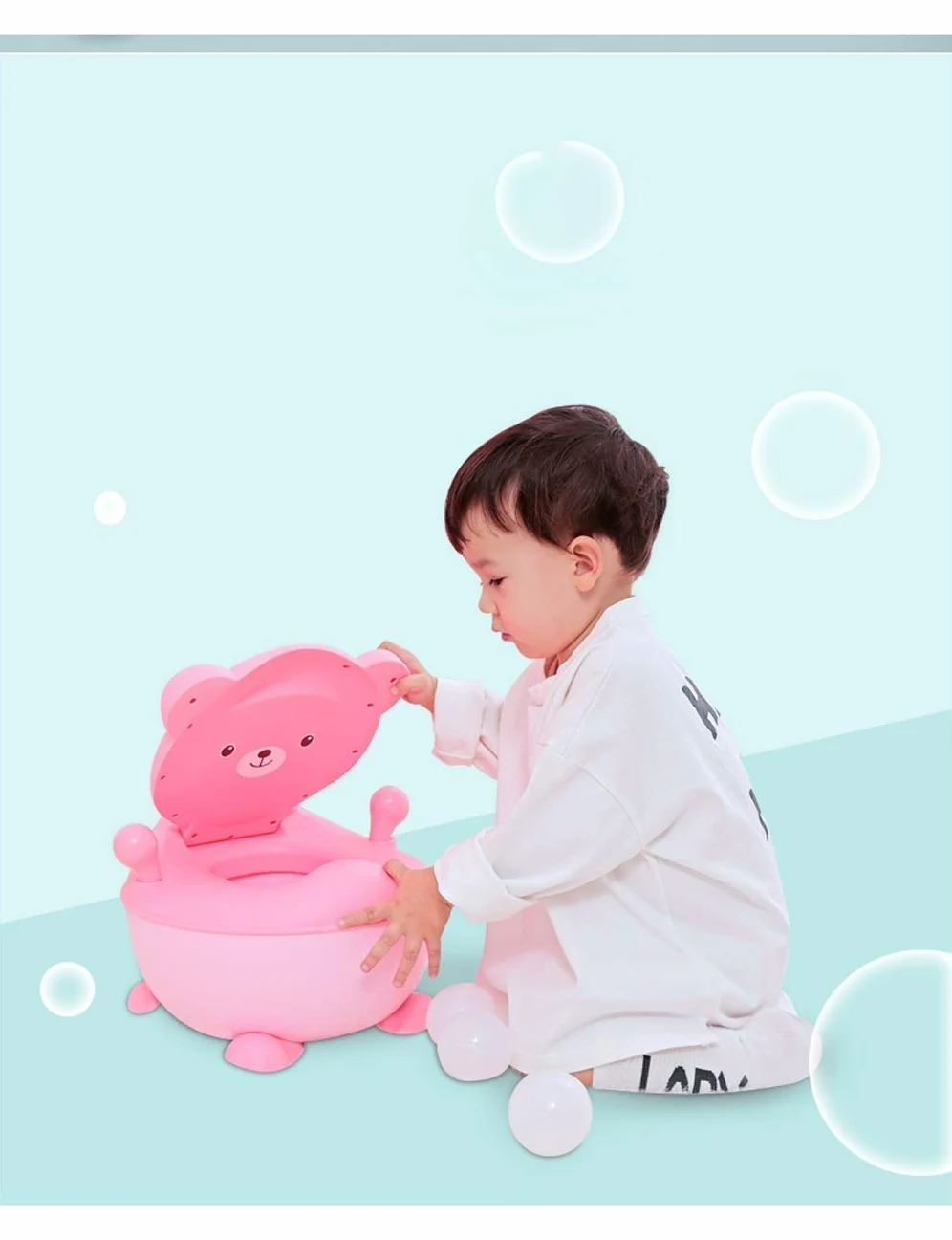 Baby Potty Seat Carino Allenamento Infantile Sistema for la Toilette for Il Bambino for Il Bambino, Sgabello del Passo della Sedia vasella con Tazza di rifiuti Rimovibile, Rosa