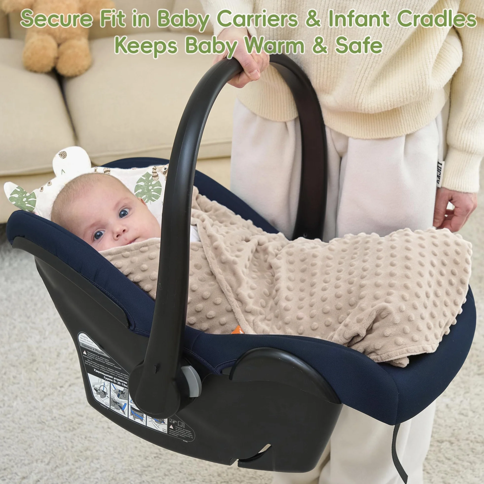 LAT Coperta per Passeggino 90x90cm, Coperta Neonati per Seggiolino Copertina Sacco Ovetto per Tutto l'anno, Cotone Copertina Universale per Passeggino Seggiolino Auto Carrozzina (Procione)