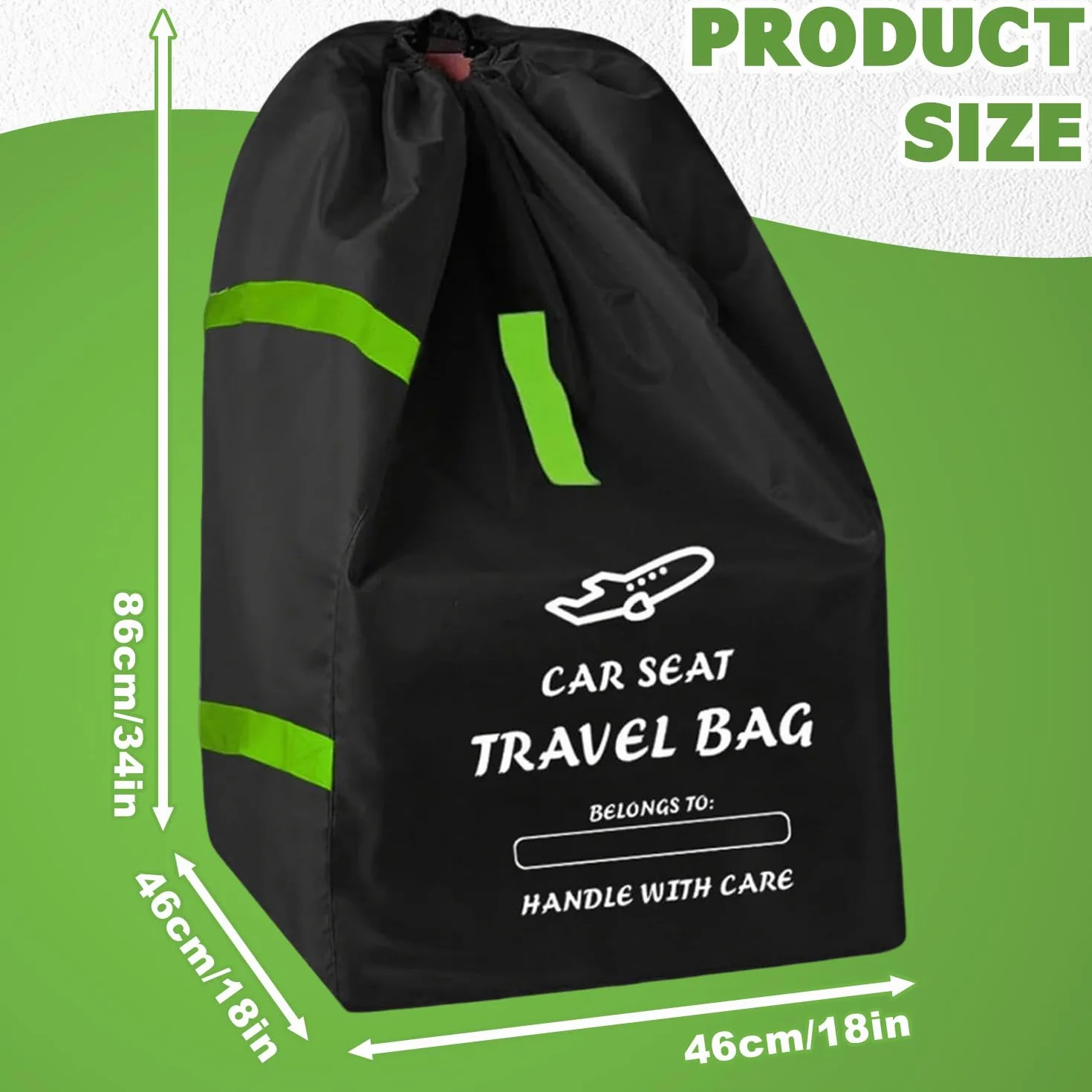 Borsa da Viaggio per Passeggino, Borsa da Viaggio per Seggiolino Auto, Borsa per Seggiolino Auto Pieghevole, Borsa da Viaggio Trasporto Passeggino, Borsa Seggiolino Auto per Aereo Viaggio