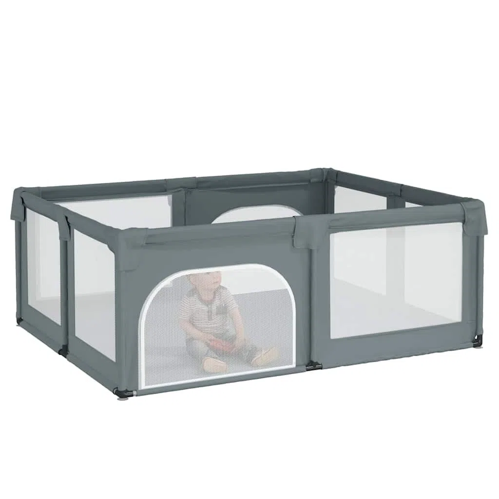 Box per bambini, 2 porte, grigio chiaro, tessuto Oxford
