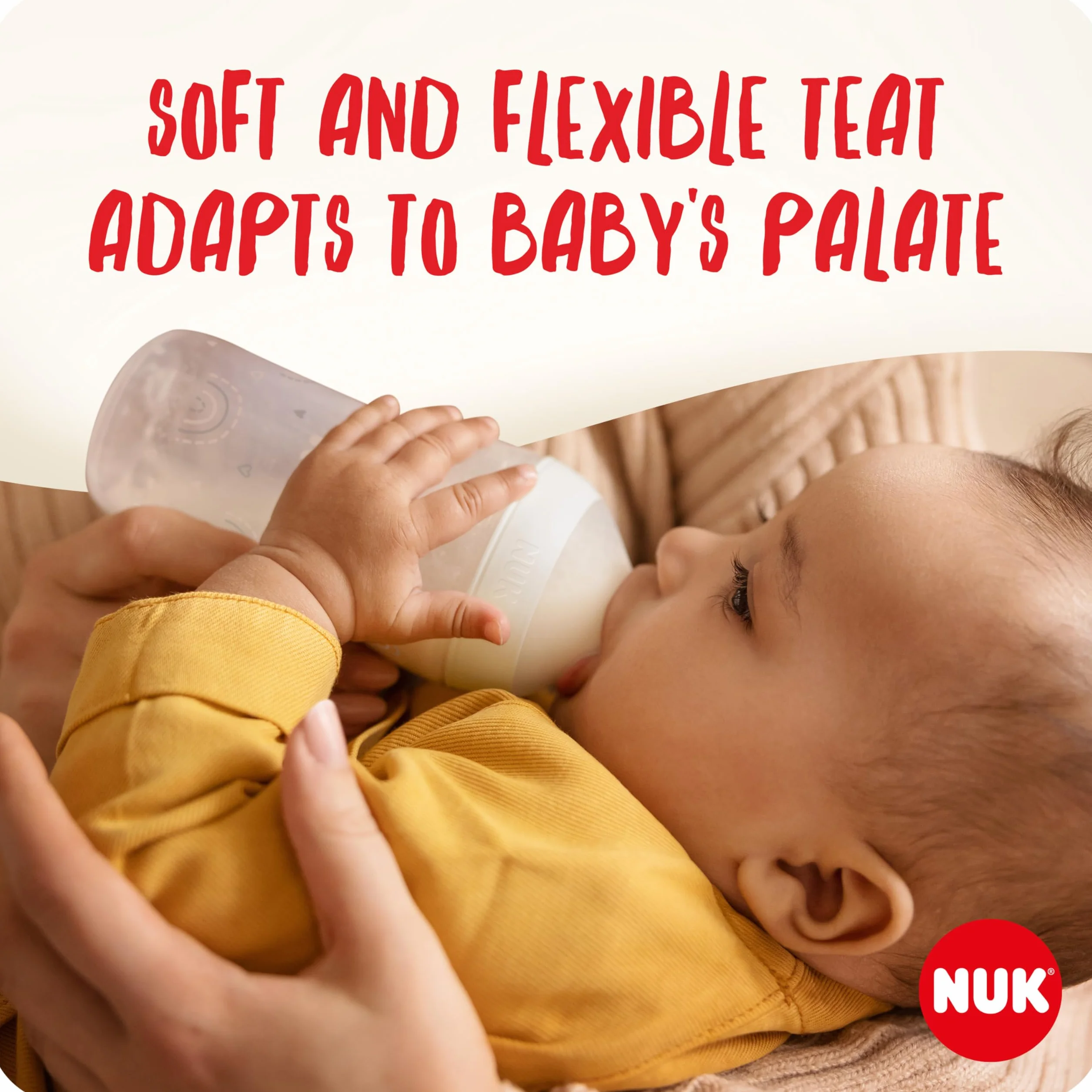 NUK biberon Perfect Match | 0+ Mesi | Si adatta al palato del bambino | Controllo della temperatura | Sfiato anti-colica | 150 ml | Senza BPA | Tettarella piccola in silicone | Arcobaleno