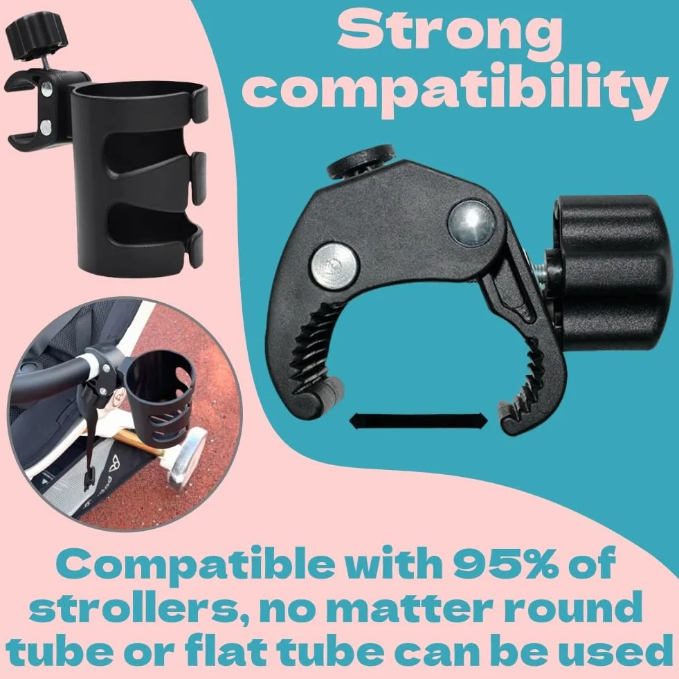 Portabicchieri per Passeggino,2 pezzi Stroller Cup Holder,Porta Borraccia Bici,Porta Biberon Sedia a Rotelle,Porta Caffè porta Tazze,per Bicicletta,Trolley,Mountain Bike