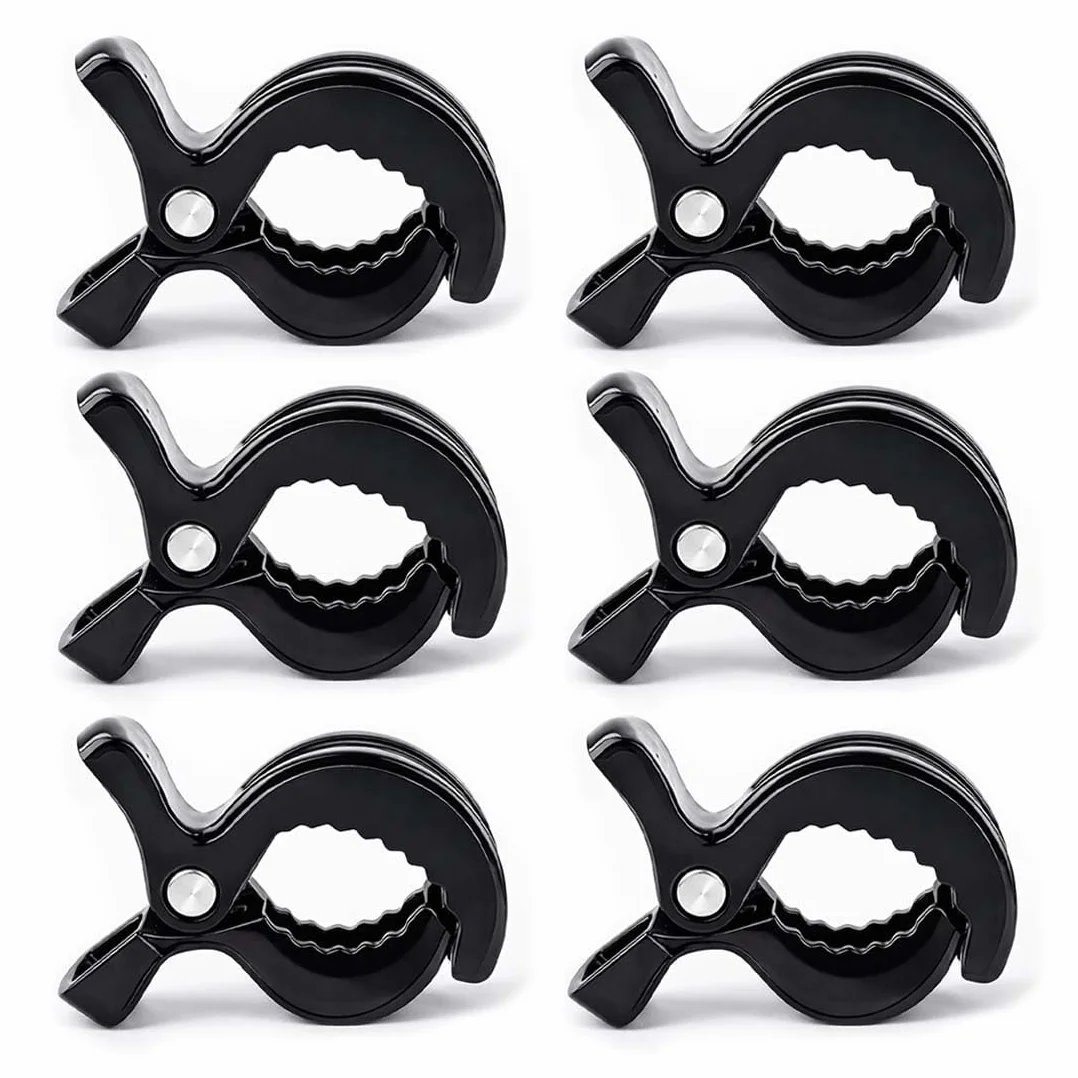 Clip Passeggino 6 Pezzi Nero Standard Clip Fermagli Universali Passeggini Sedie A Rotelle