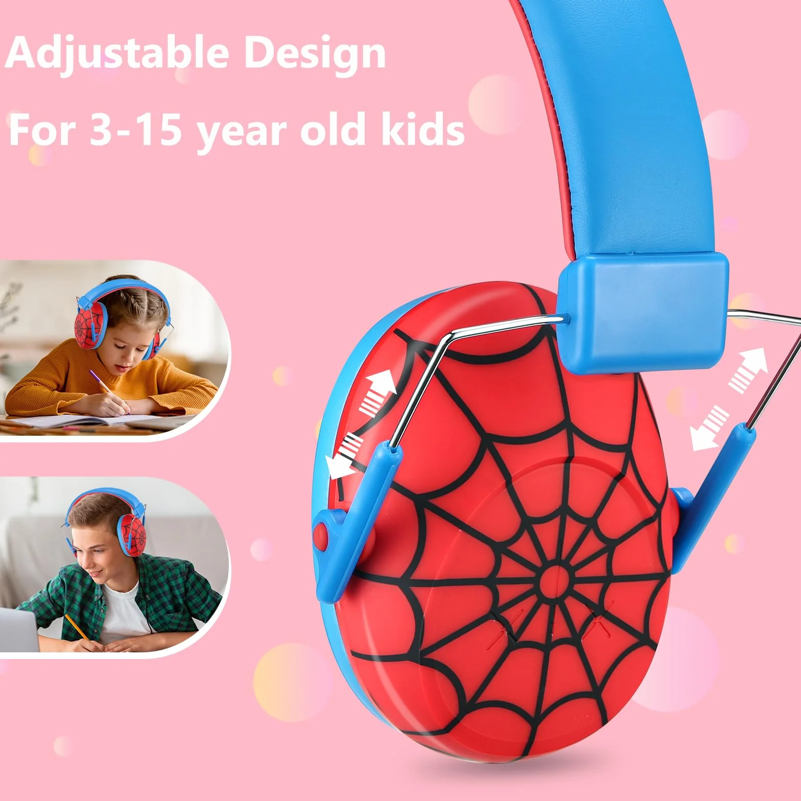 ProCase Cuffie Antirumore Bambini Cuffie per la Protezione dell'Udito Riduzione del Rumore Cuffie Rumore -Rosso Blu