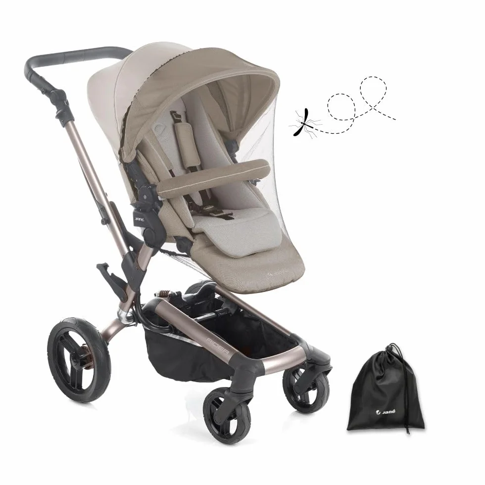 Jané Zanzariera Passeggino Universale, per Navicella, Ovetto e Passeggino, Protezione Insetti, Traspirante, con Borsa