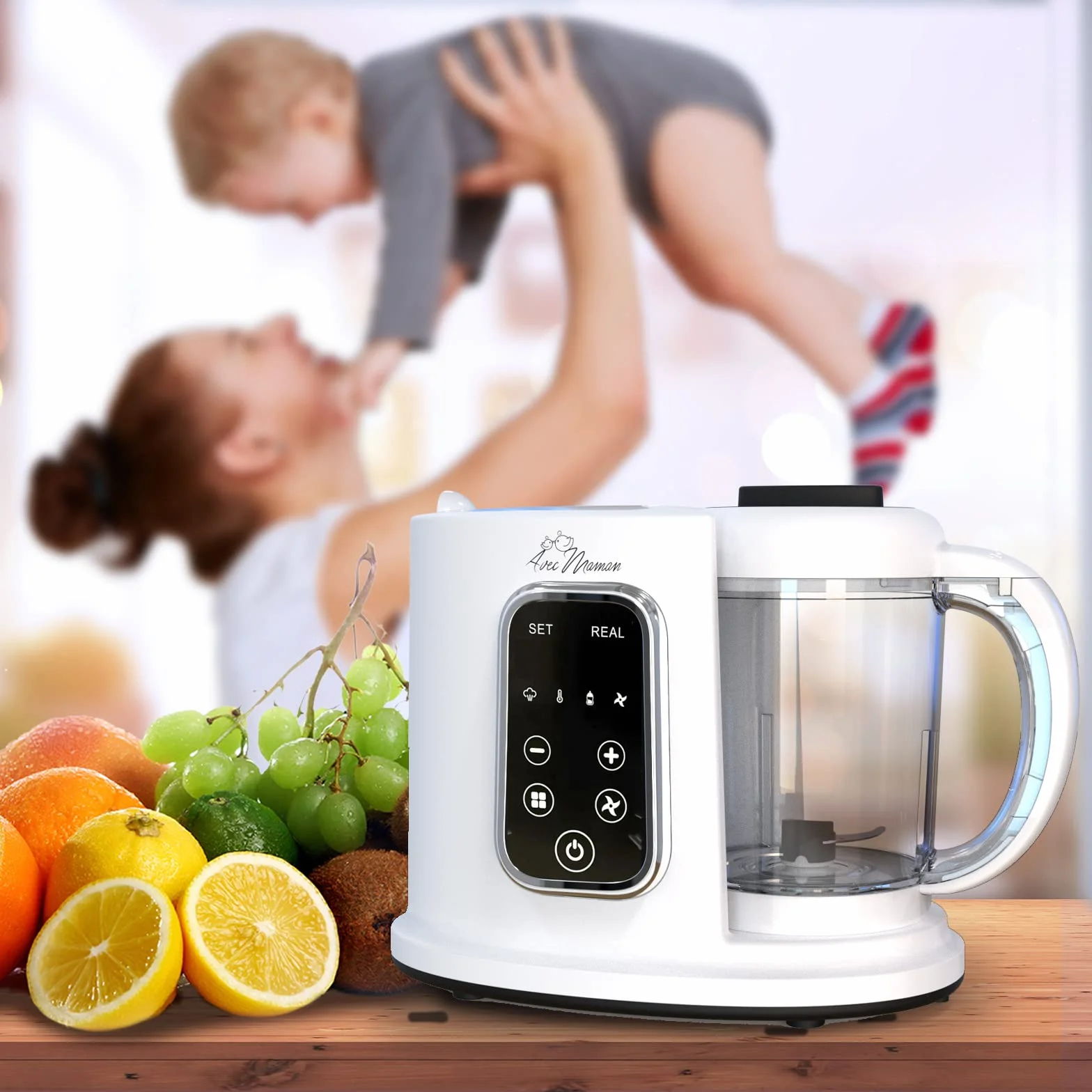 Baby Cuisine Frullatore elettrico Multifunzione 4-in-1 - Scalda biberon neonato + Cottura a vapore + Cuocipappa + Mixer - NUOVO Versione + Regalo perfetto per neogenitori + senza BPA