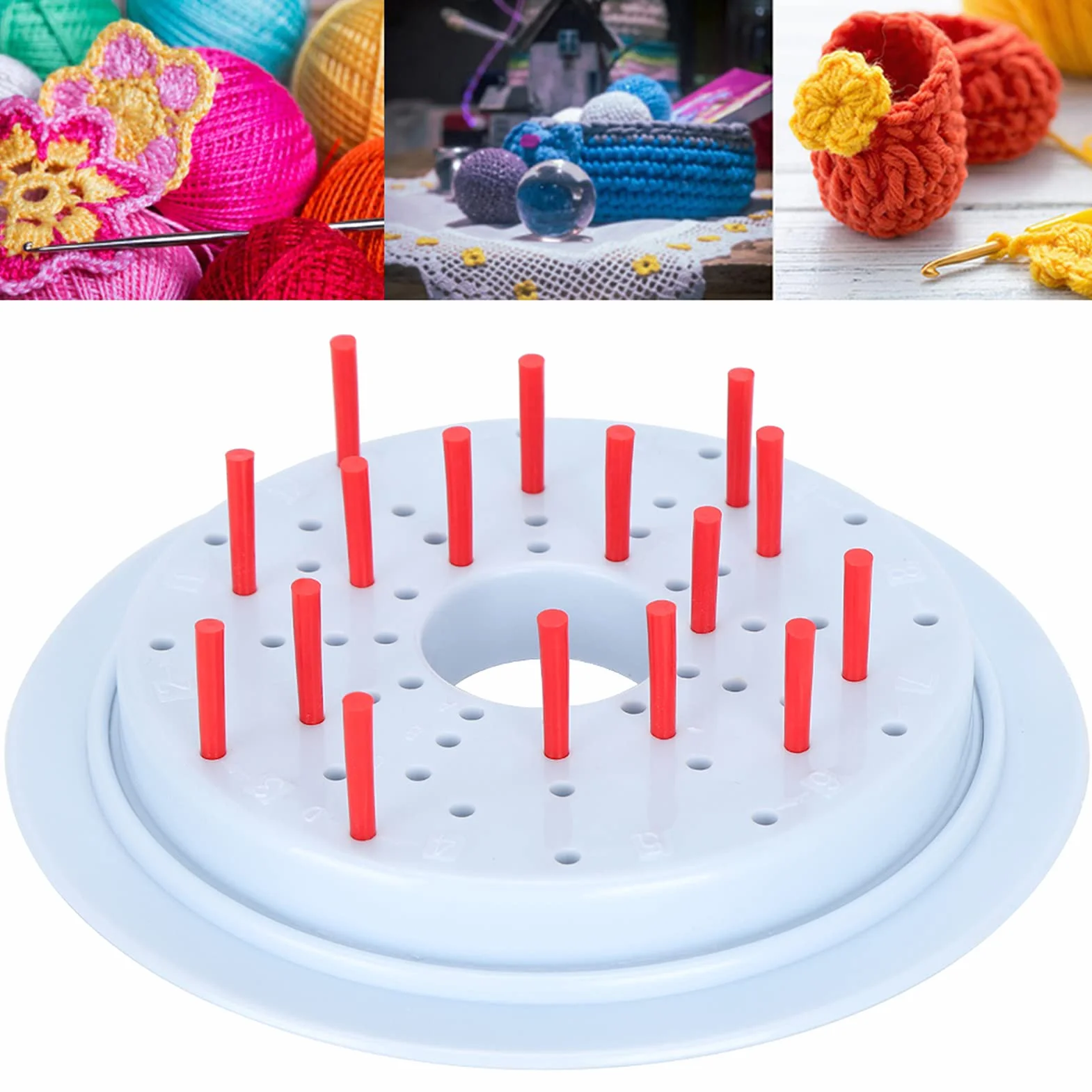 Telaio per Maglieria Rotondo, Kit Fai-da-te per Tessitura, Strumento per Creazione di Fiori in Lana