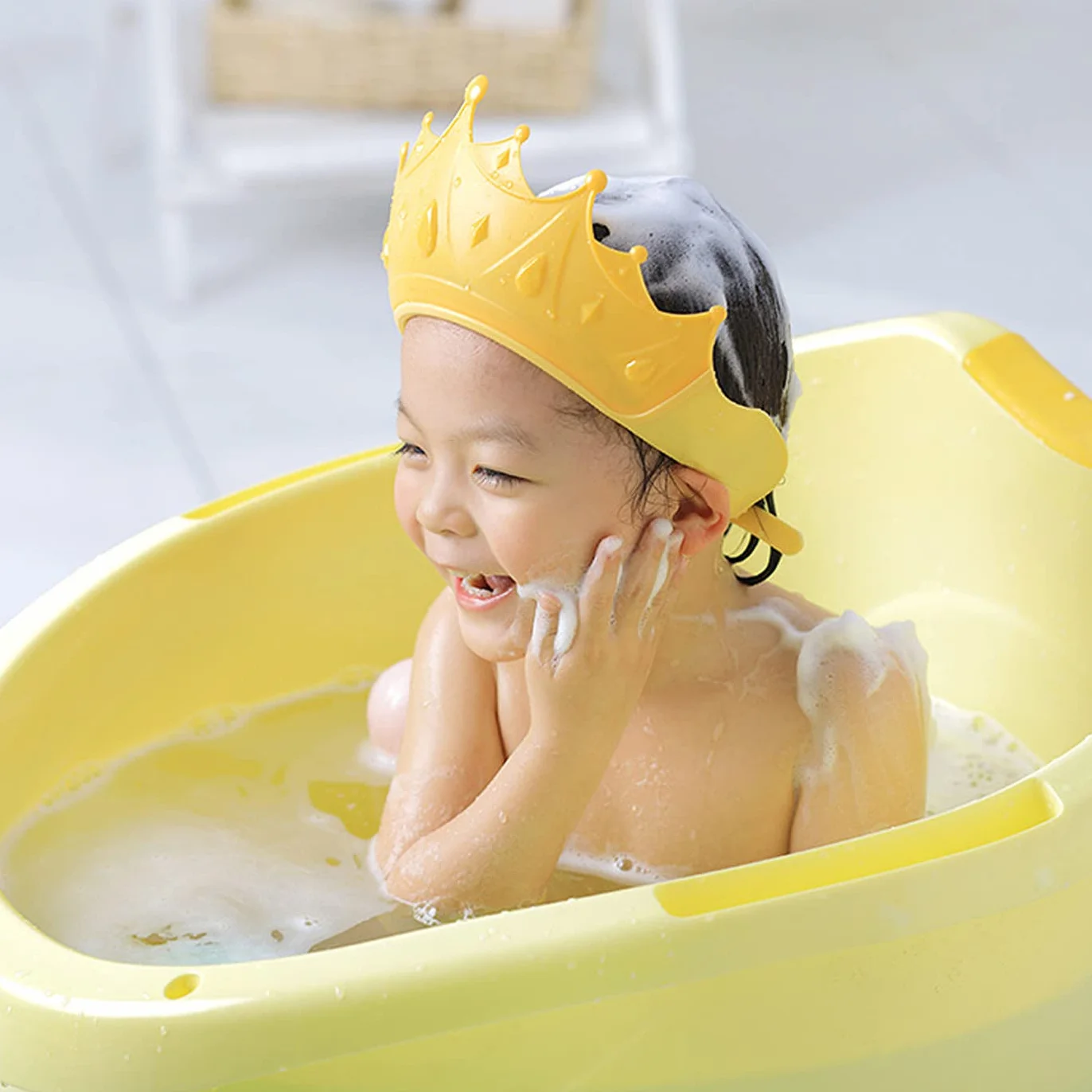 FUNUPUP Cappello Doccia Bambini, Visiera Doccia Bambini Cuffia Doccia Bambina Regolabile in Morbido Silicone