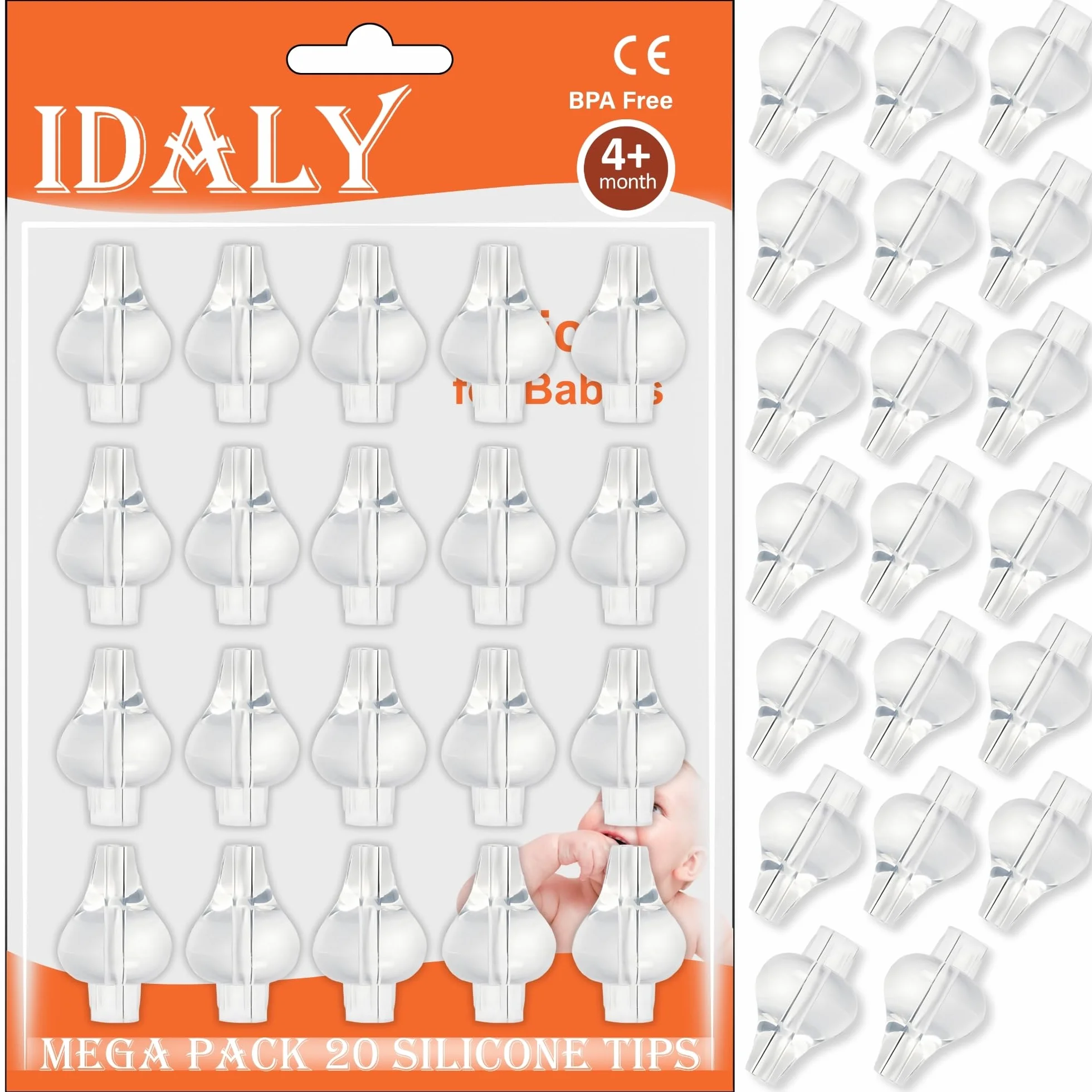 MEGA PACK 20 Olive Nasali Per Lavaggi Neonato, 20 Beccuccio Morbido Lavaggio Nasale Bambini, Olivette Silicone Riutilizzabile, Oliva Sterilizzabili - tappini Siringa Per Nasali, 20 Beccucci Ugelli.