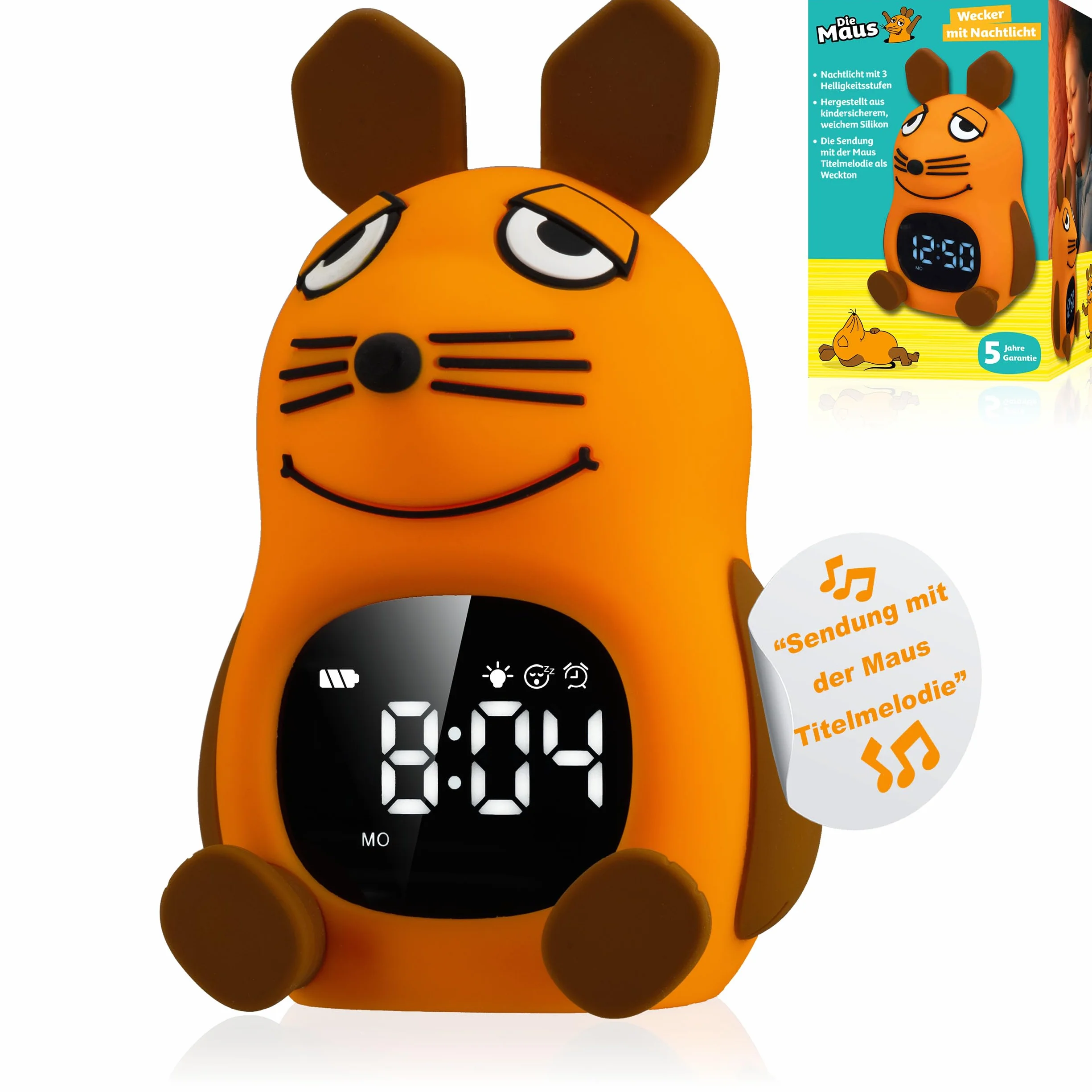 DieMaus sveglia per bambini con luce notturna