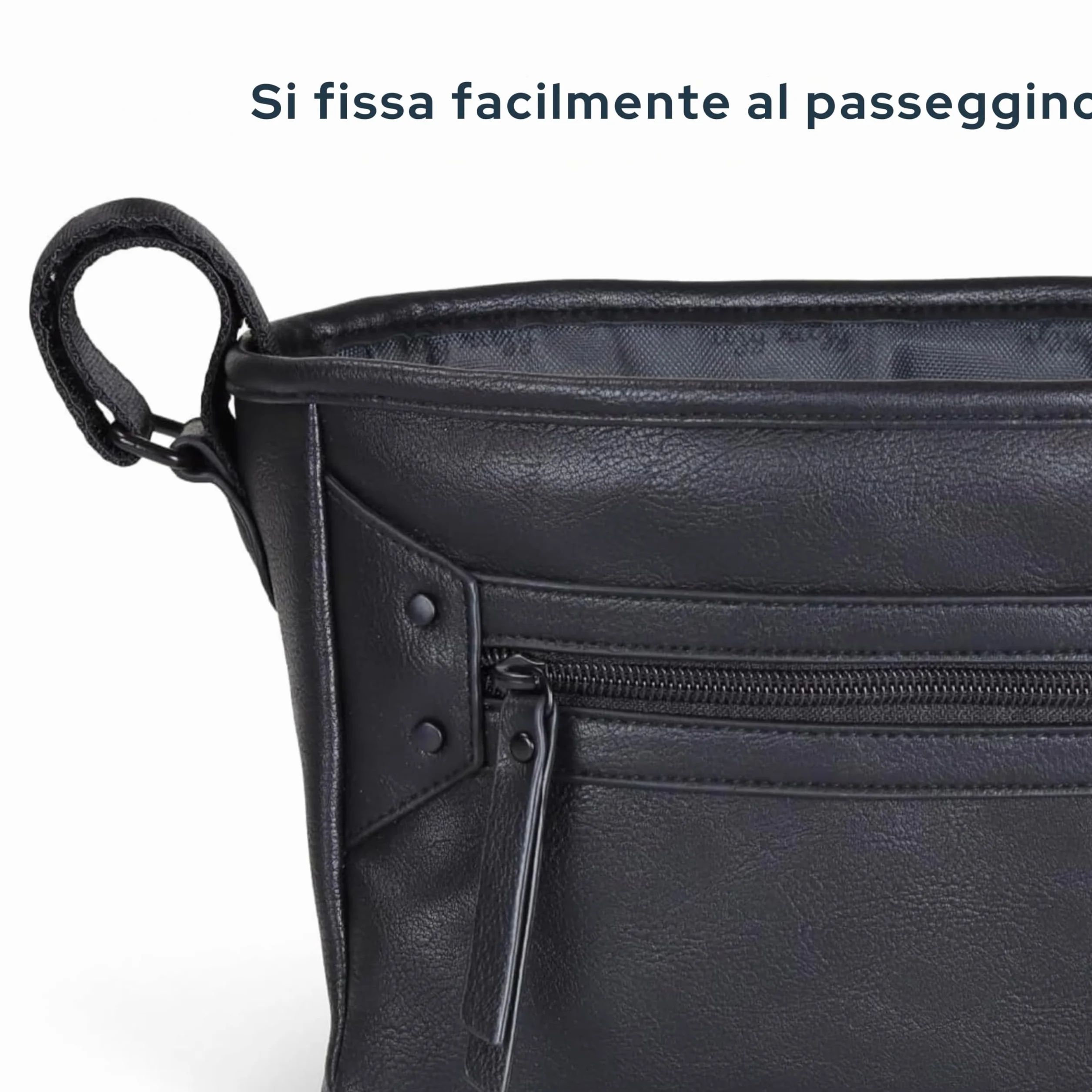 Itzy Ritzy Organizer regolabile per passeggino, dotato di due tasche frontali integrate con cerniera e cinghie regolabili per adattarsi a quasi qualsiasi passeggino, caffè e crema