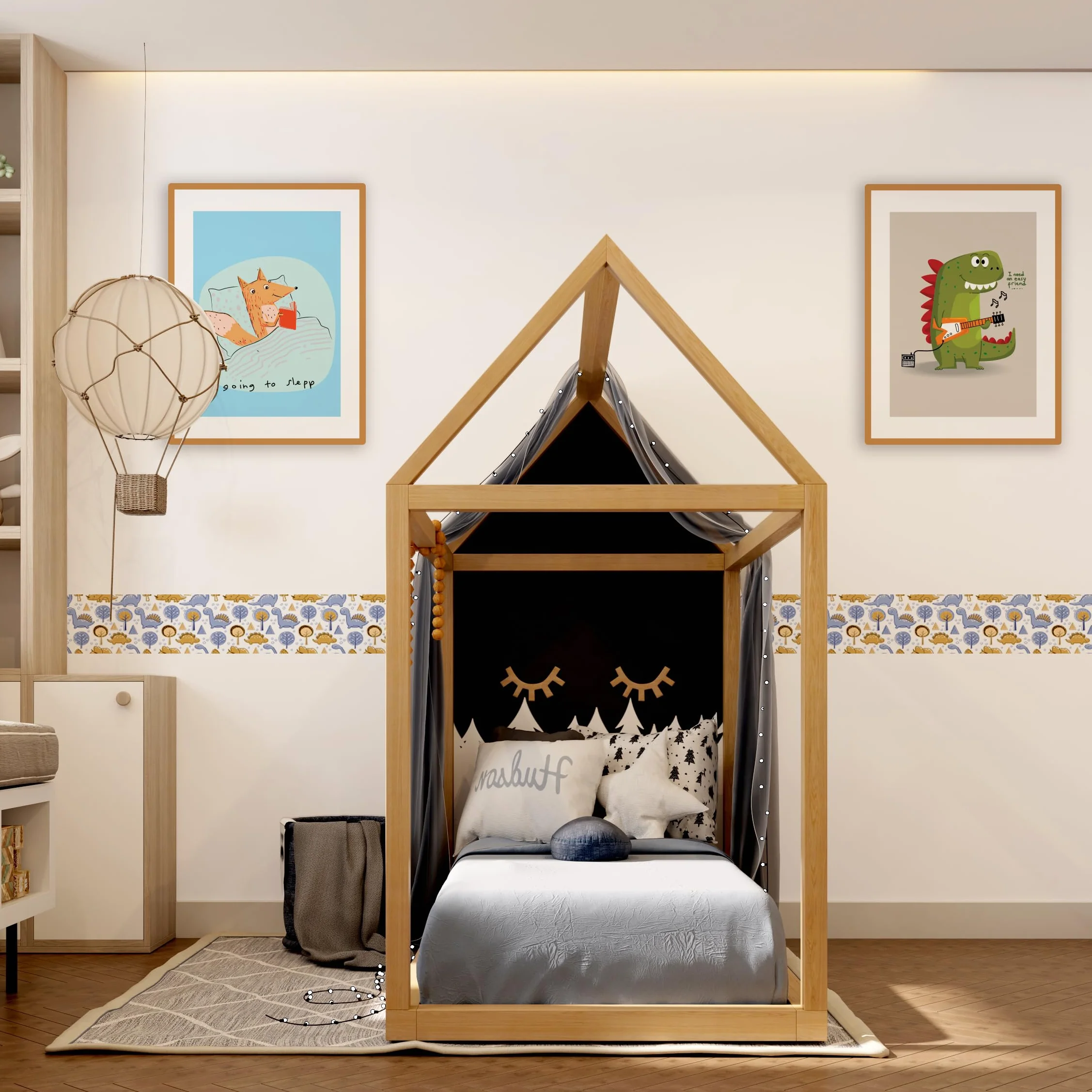 Bordo murale "Dinosauri" Greca decorativa per pareti cameretta bambini, adesivo riposizionabile e lavabile, facile applicazione e rimozione. Scopri la collezione