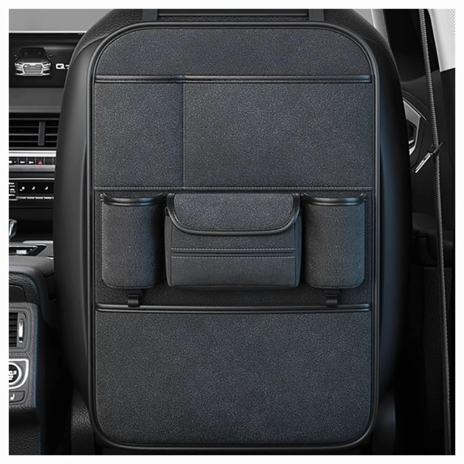 Organizzatore per Sedili Auto per VW Caddy Maxi, Organizer Bambino per Sedile AUT, lipermeabile Sedile Auto Organizzatori,Molto Spazio di archiviazione(Black,One)