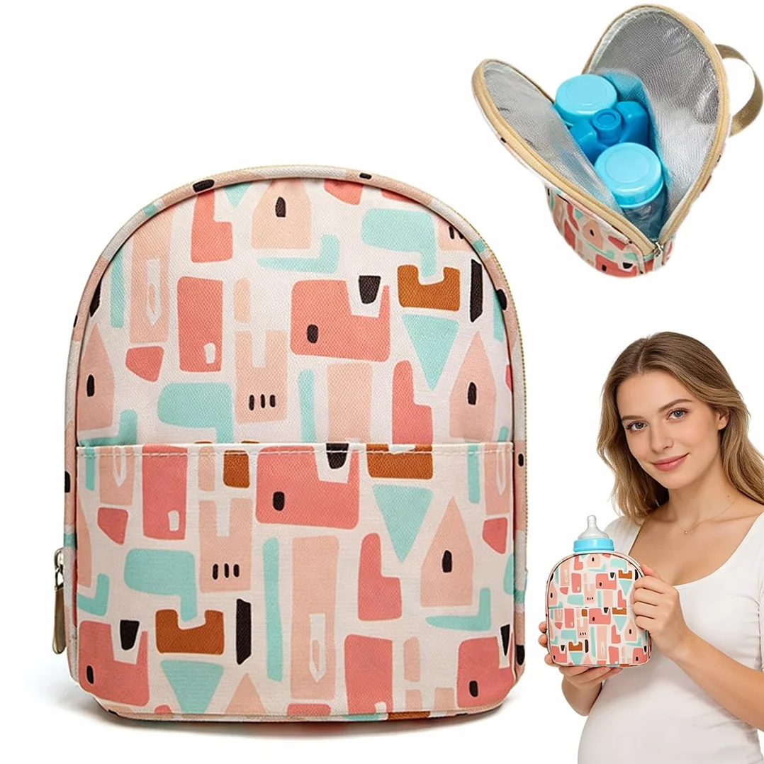 Borsa Termica Biberon per Latte Materno, Borsa Isotermica per Bottiglie, Piccola Borsa Termica Porta Pranzo per Picnic Frutta Mamma