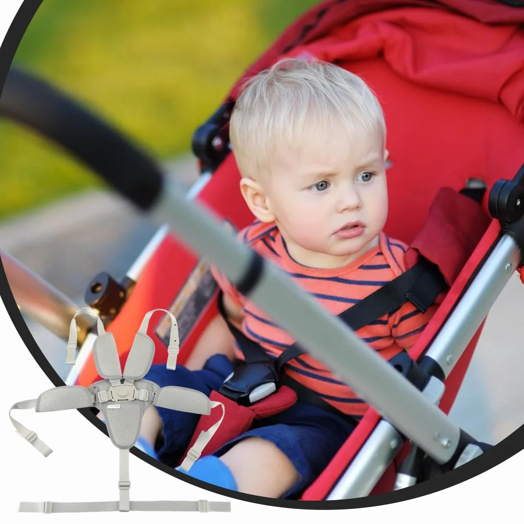 5 Punti Cintura di Sicurezza per Seggiolino Auto Cintura Multifunzione Protezione Bambini Cintura per Seggiolino con Polsini per Spalle Cintura di Sicurezza per Passeggino