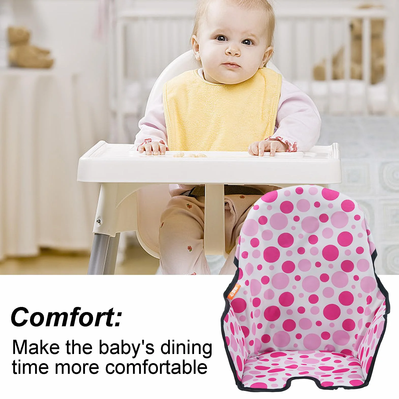 Cuscino Per Seggiolone Pappa - Riduttore Per Seggiolone Pappa - Fodera Per Sedia Da Pranzo Per Bambini - 37x23cm Cuscino Per Seggiolone Pappa Universale - Cuscino Per Seggiolone Ike A